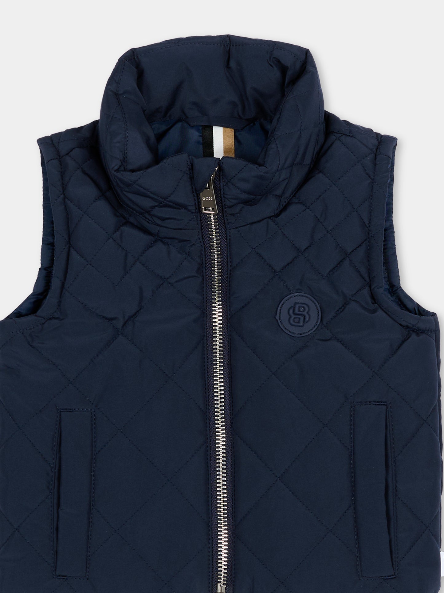 Gilet blu per neonato trapuntato,Boss,J52861 849
