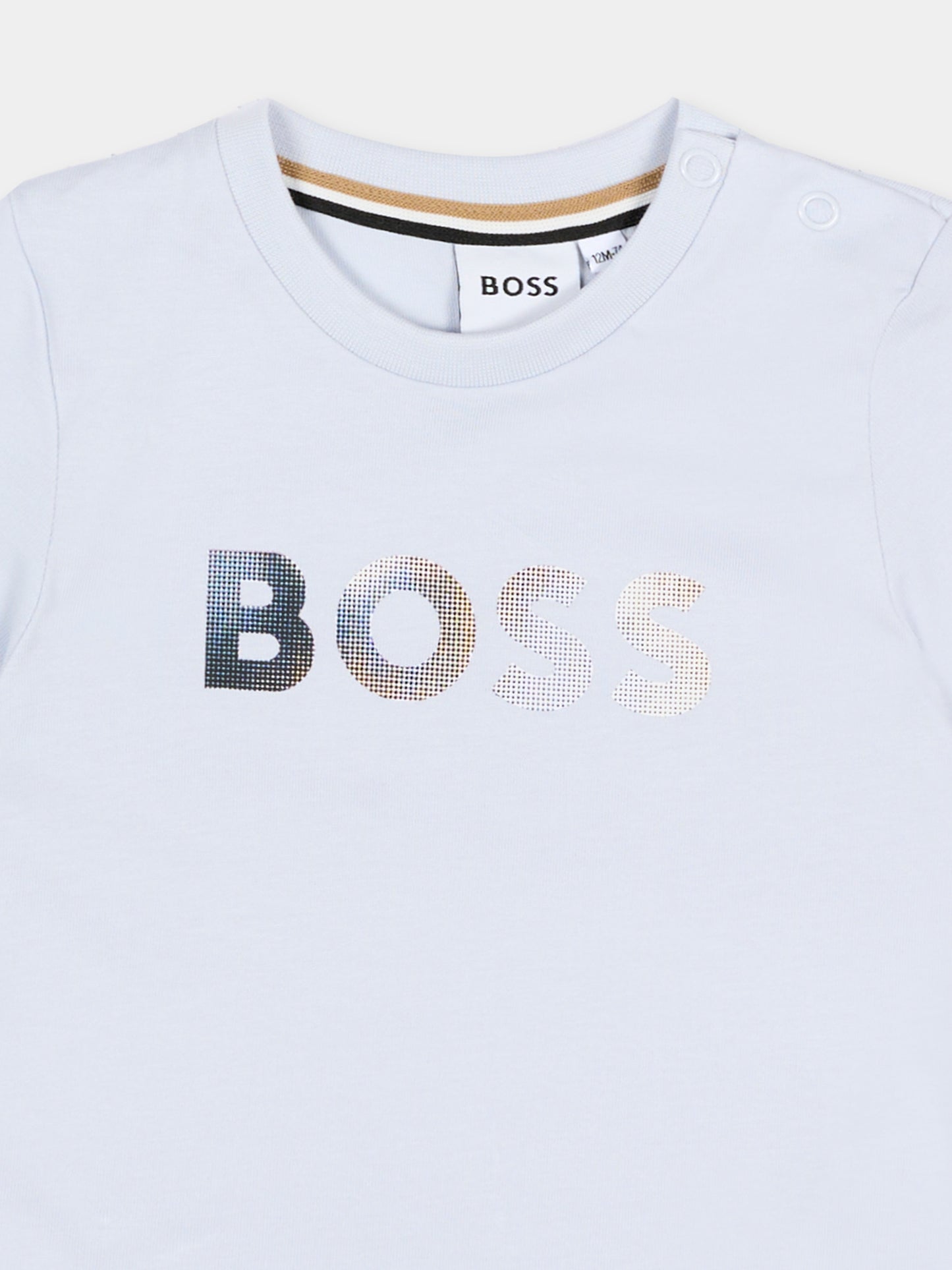 T-Shirt celeste per neonato con logo,Boss,J52887 78K