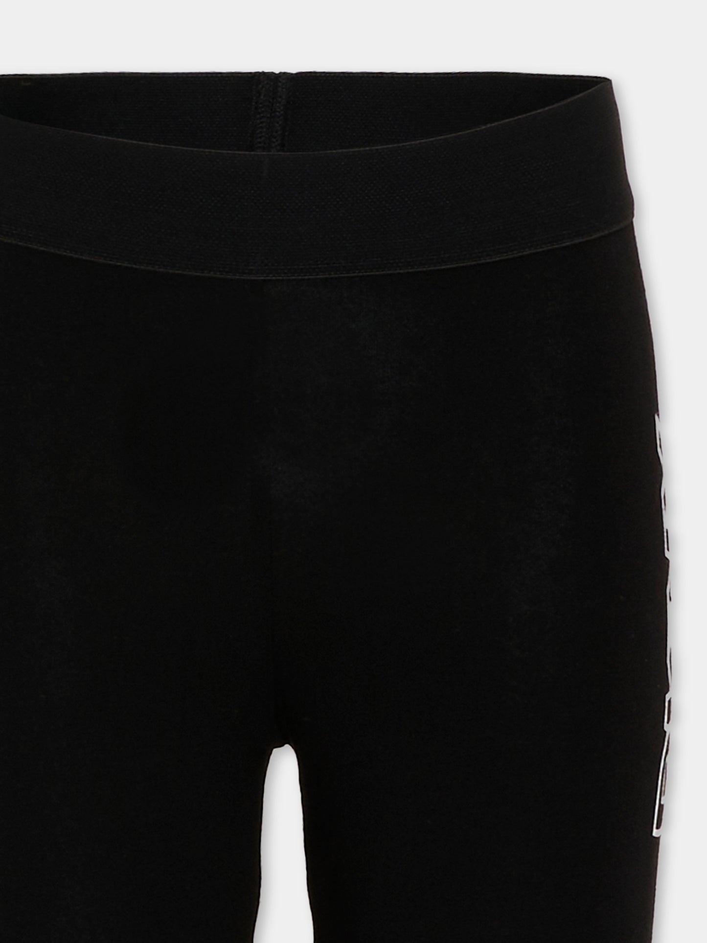 Shorts sportivi neri per bambina con logo,Dkny,D62576 09B