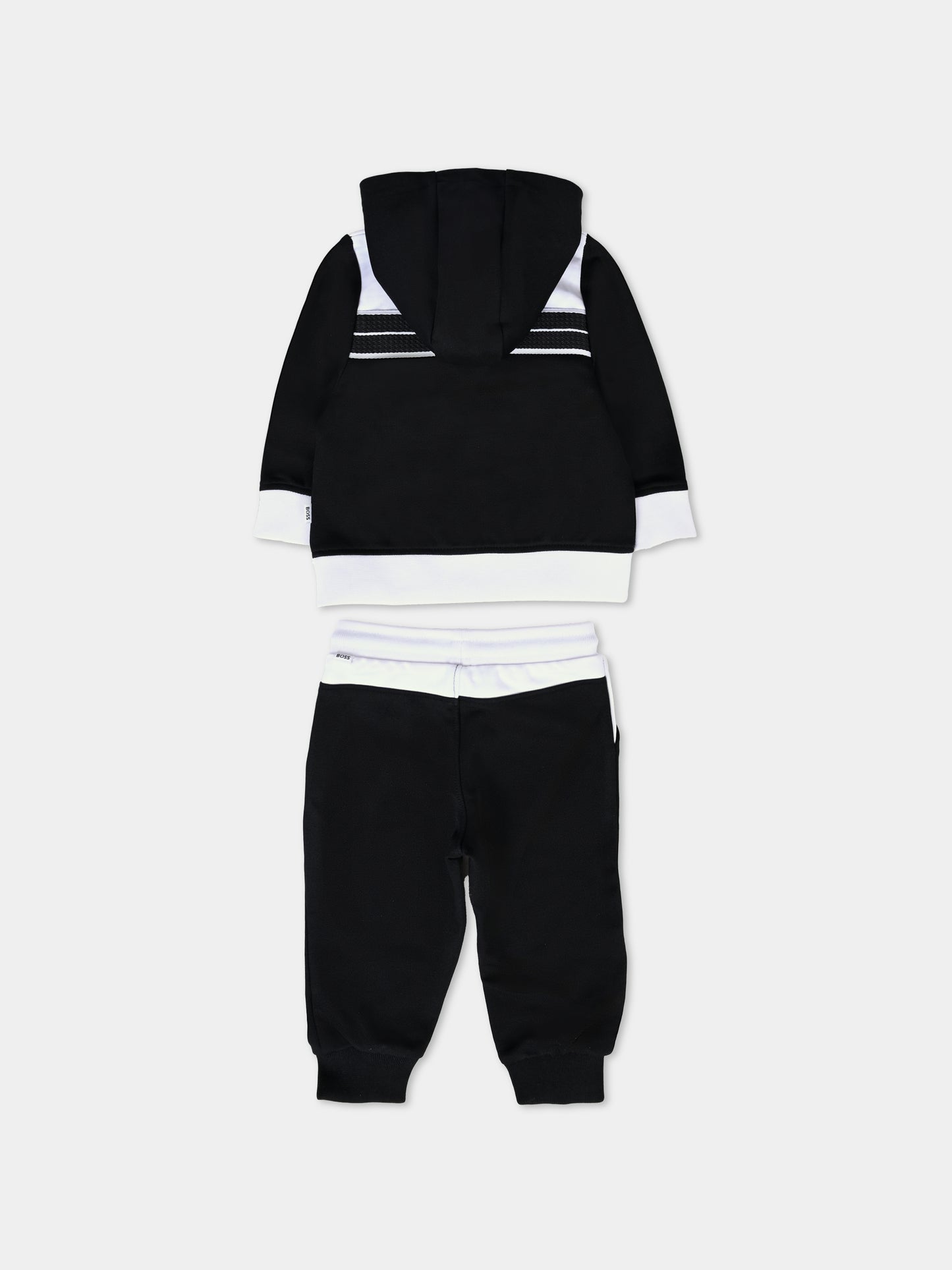 Completo nero per neonato con logo,Boss,J51264 09B