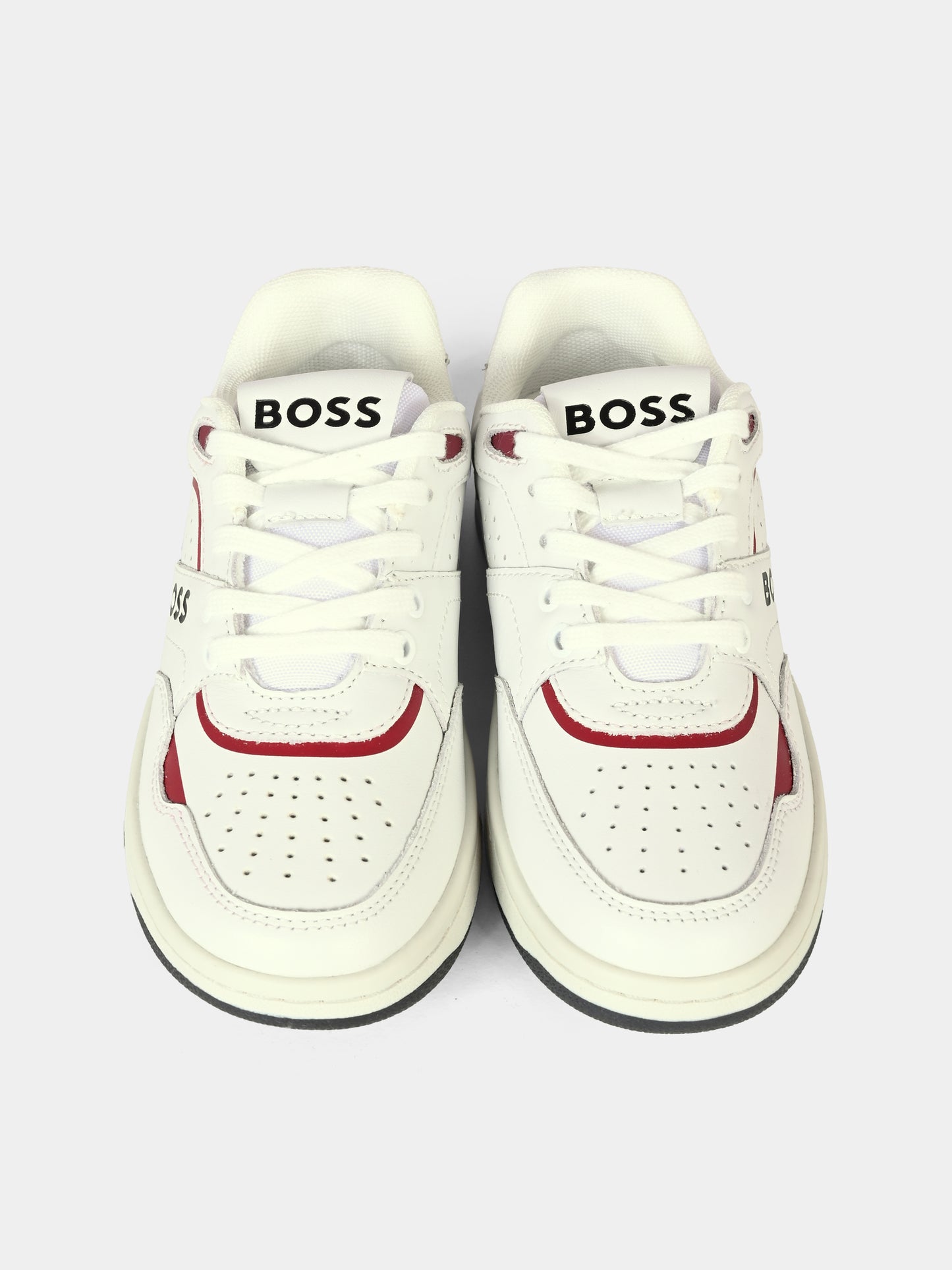 Sneakers avorio per bambino con logo,Boss,J51324 10P