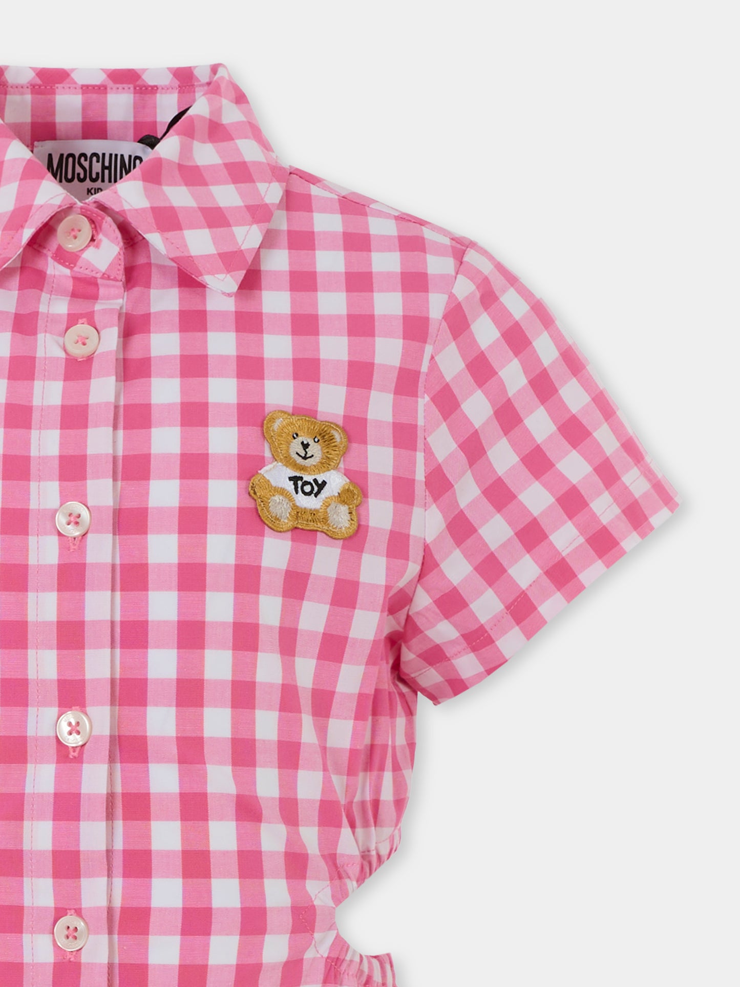 Vestito rosa per bambina con Teddy Bear,Moschino Kids,HDV0G0 LME04 83541