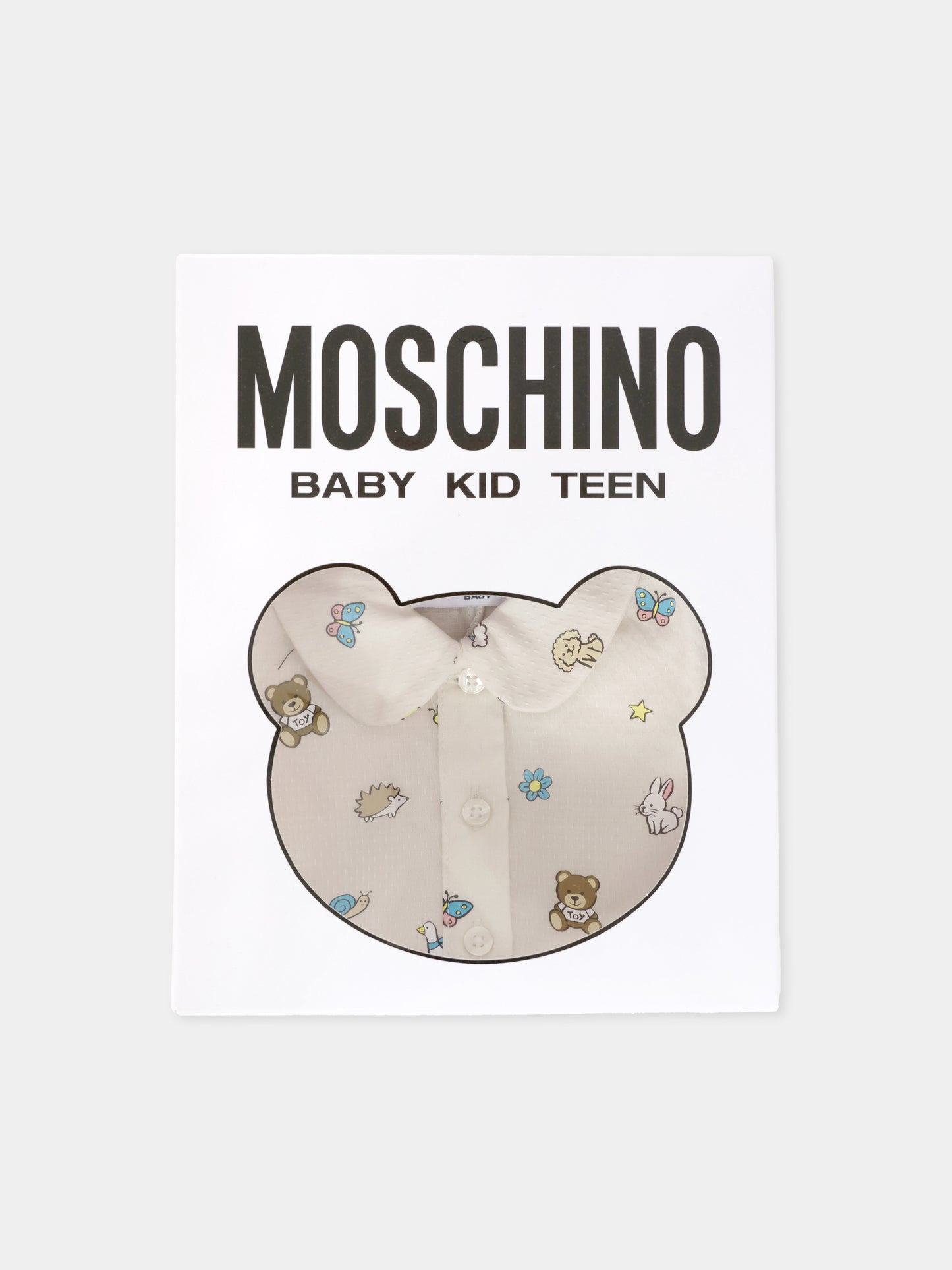 Pagliaccetto avorio per neonato con Teddy Bear e disegni,Moschino Kids,MUY07J LZB14 83449