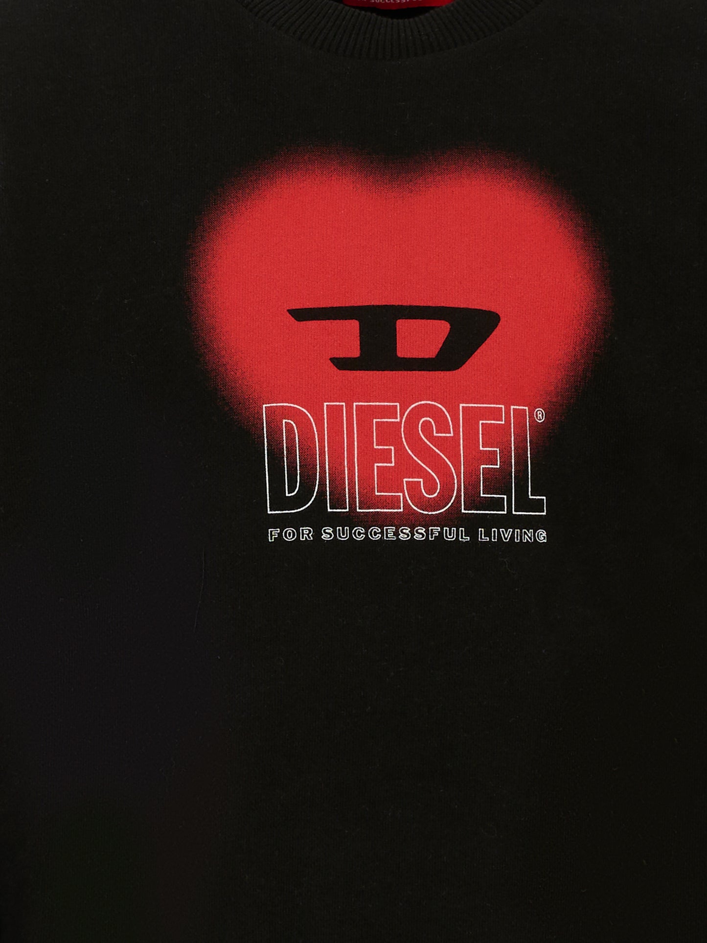 Felpa nera per bambina con cuore,Diesel,J02230 0JFAV K900