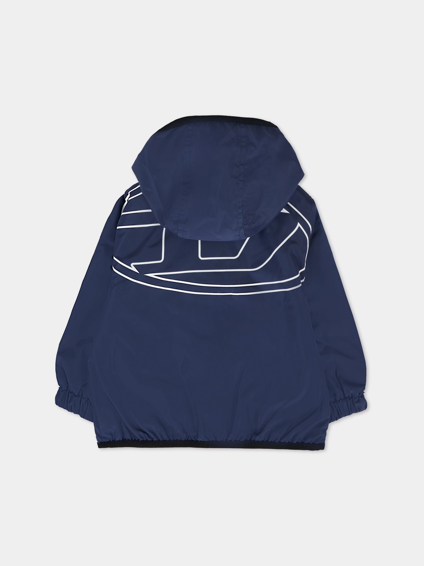 Giacca a vento blu per neonato con logo,Diesel,K00626 KXBN7 K8AT