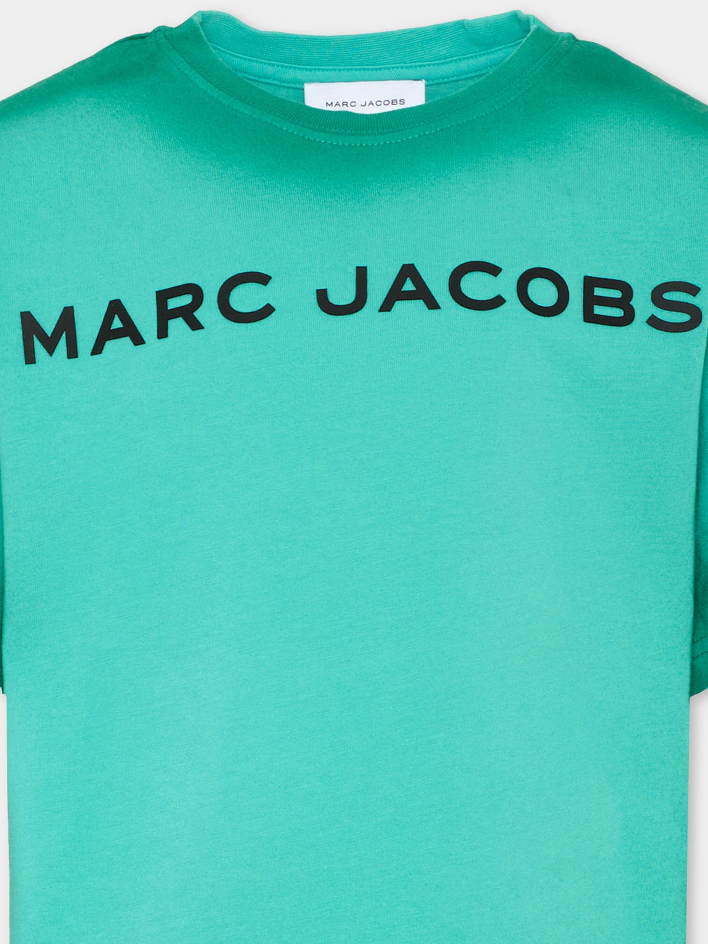 T-Shirt verde per bambini con logo,Marc Jacobs,W60769 73D