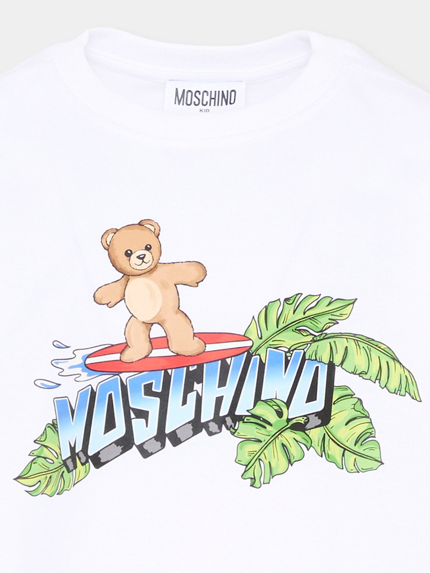 T-Shirt bianca per bambino con Teddy Bear,Moschino Kids,HUM05K LAA23 10101