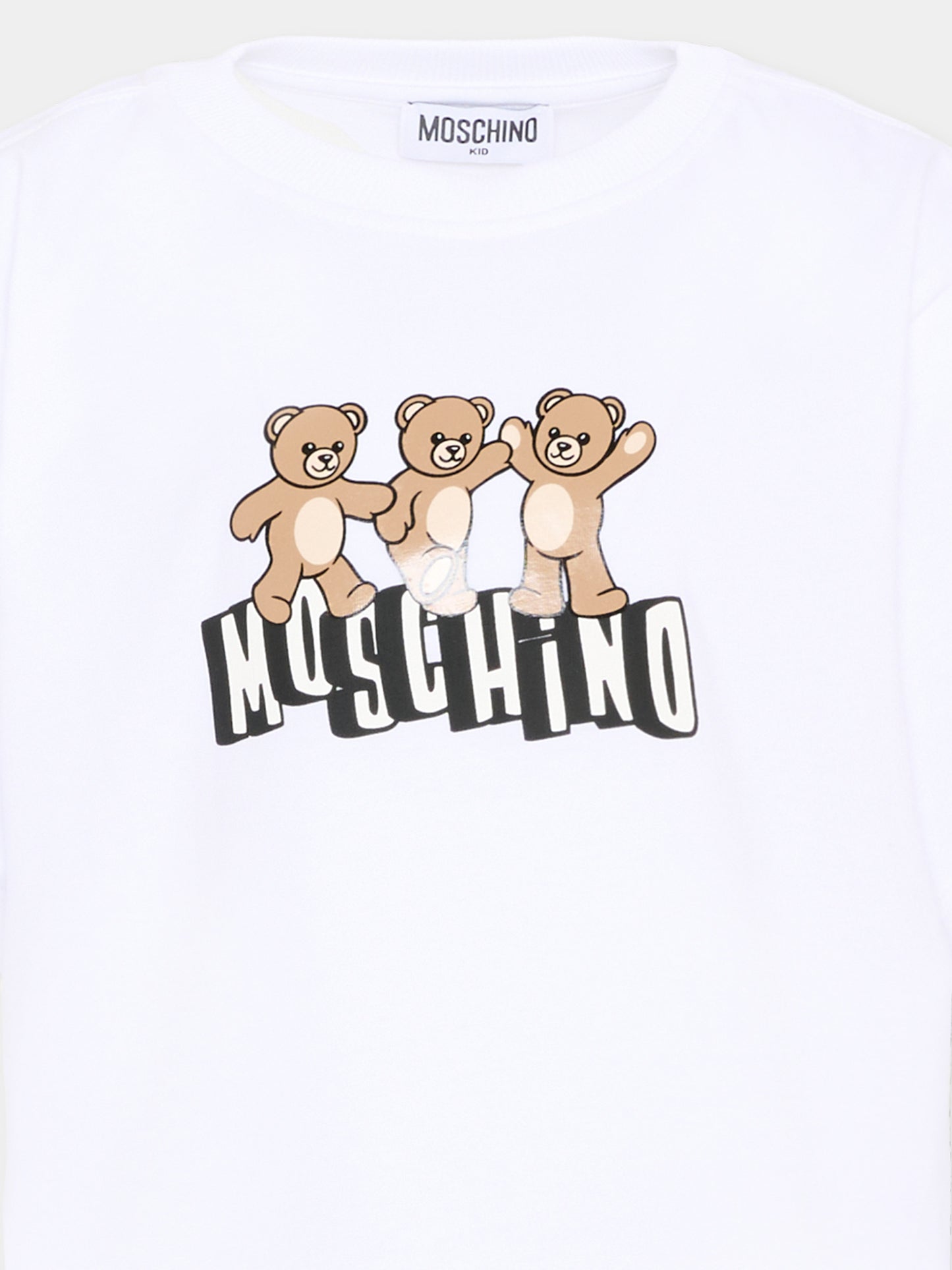 T-Shirt bianca per bambini con Teddy Bear,Moschino Kids,HUM05P LAA23 10101