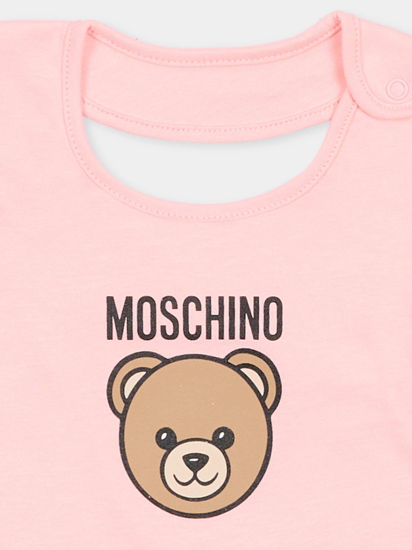 Set accessori rosa per neonata con Teddy Bear,Moschino Kids,MUY099 LCA19 50209