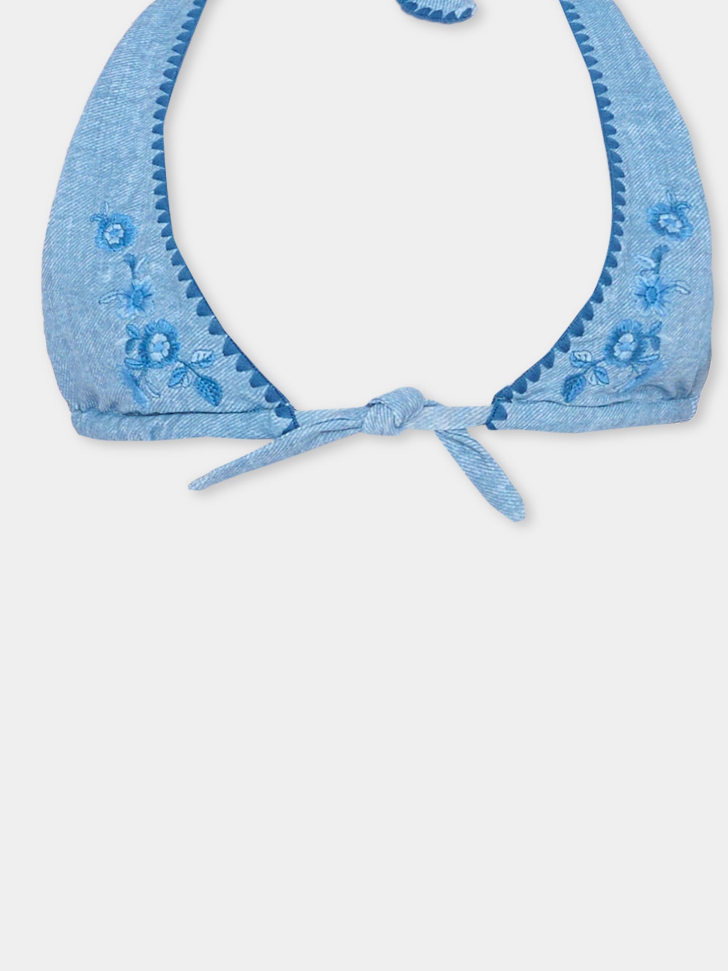 Bikini celeste per bambina con fiori,Ermanno Scervino Junior,Z9G009 - 7755 - 0062