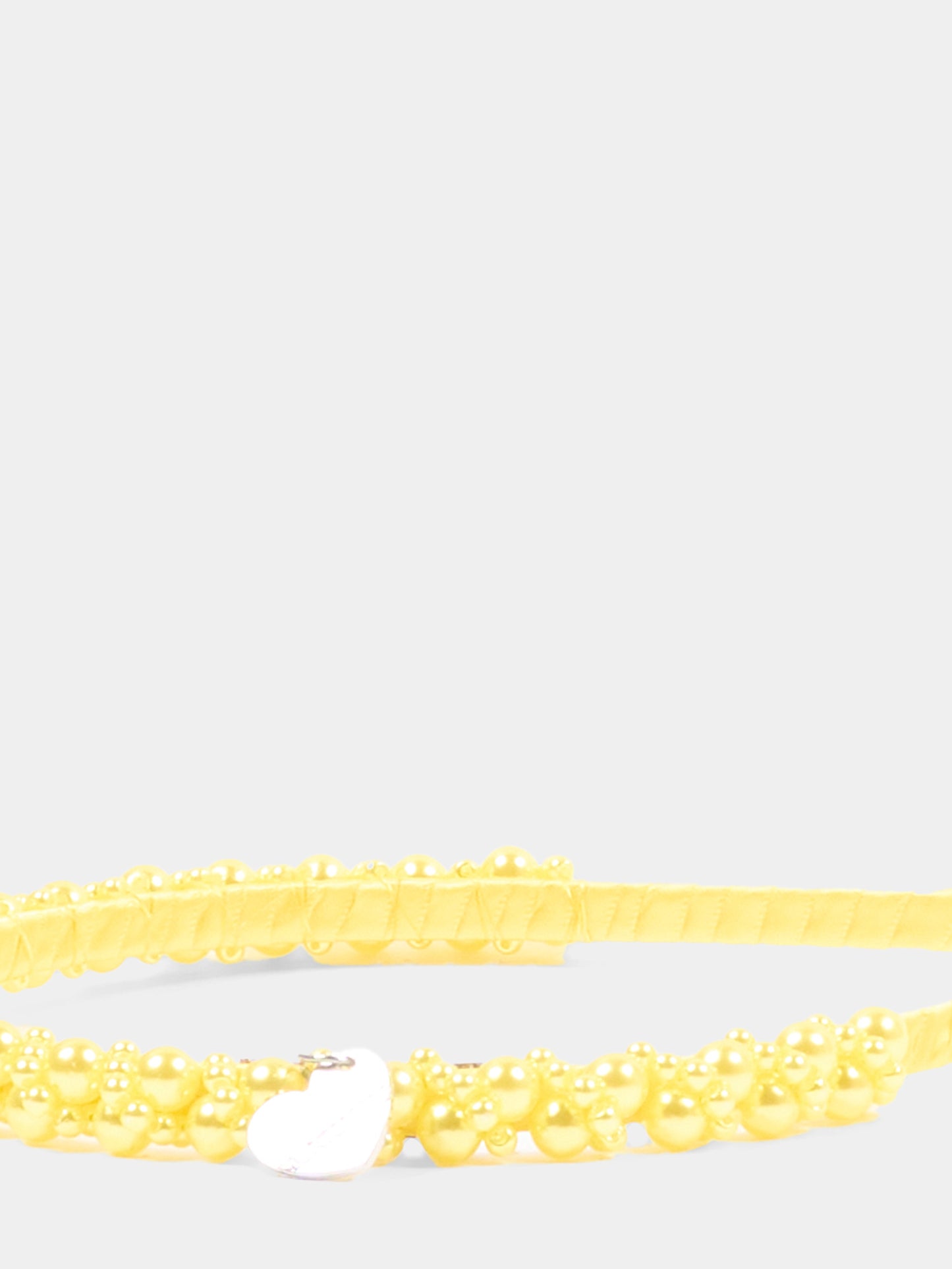 Cerchietto giallo per bambina con perle,Monnalisa,17G006 - 7759 - 0014
