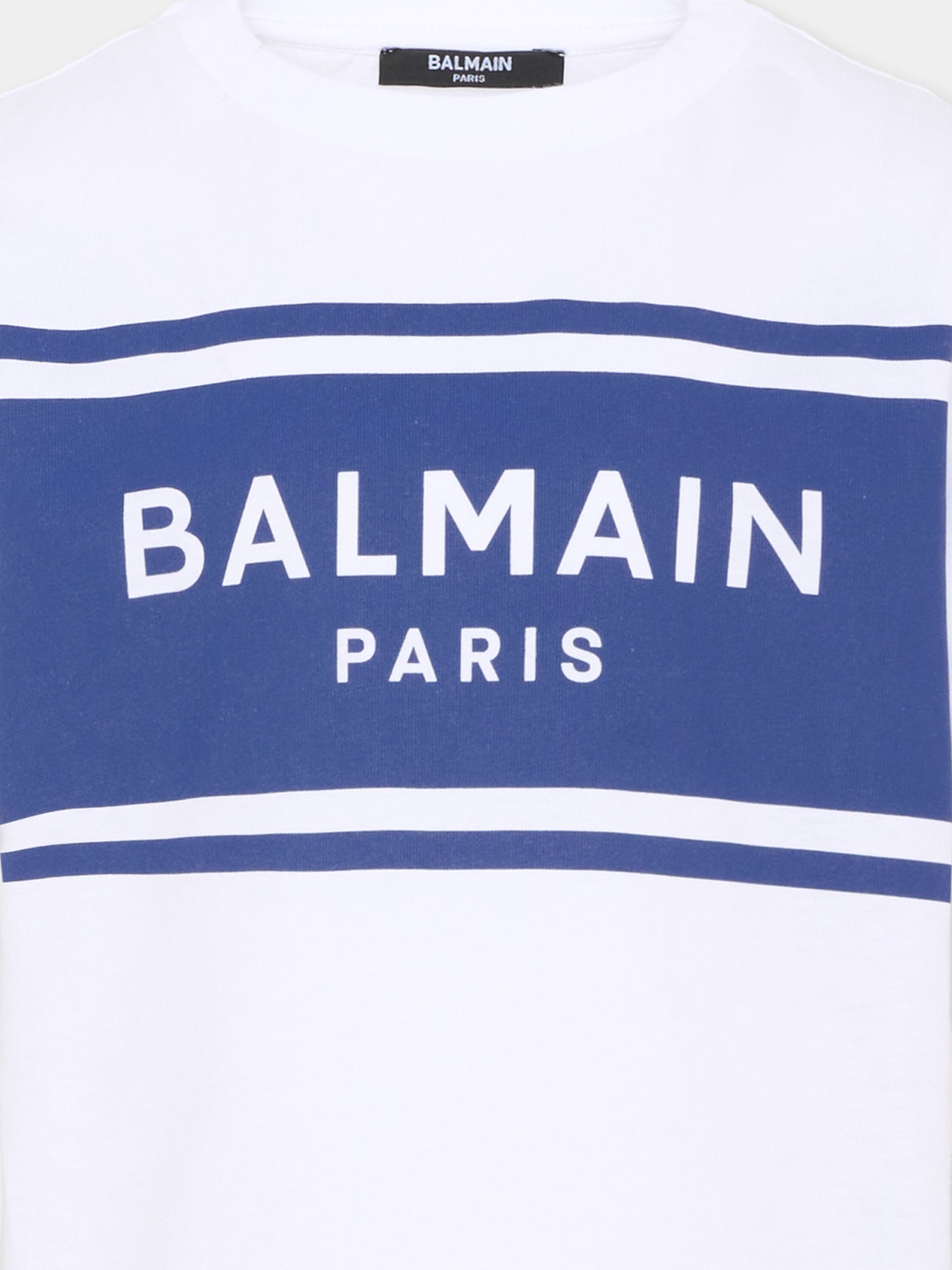 T-shirt bianca per bambino con logo,Balmain Kids,BY8P11-Z3672 100BL