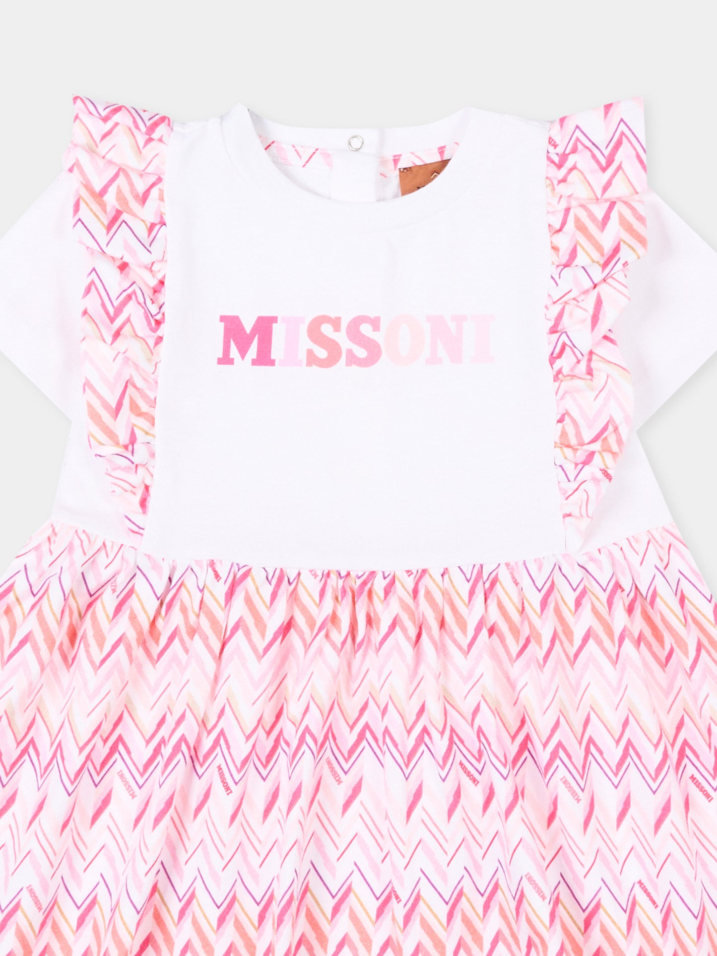 Vestito rosa per neonata con logo,Missoni,MY1000-Z3674 100FU