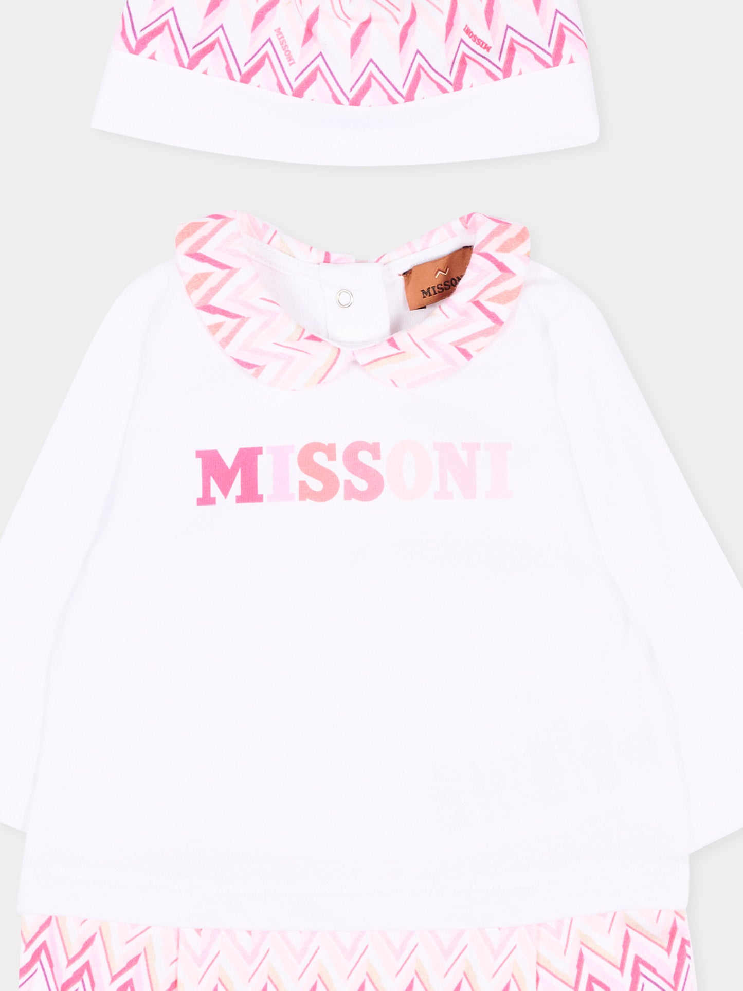 Set tutina rosa per neonata con logo,Missoni,MYB010-Z3672 100FU