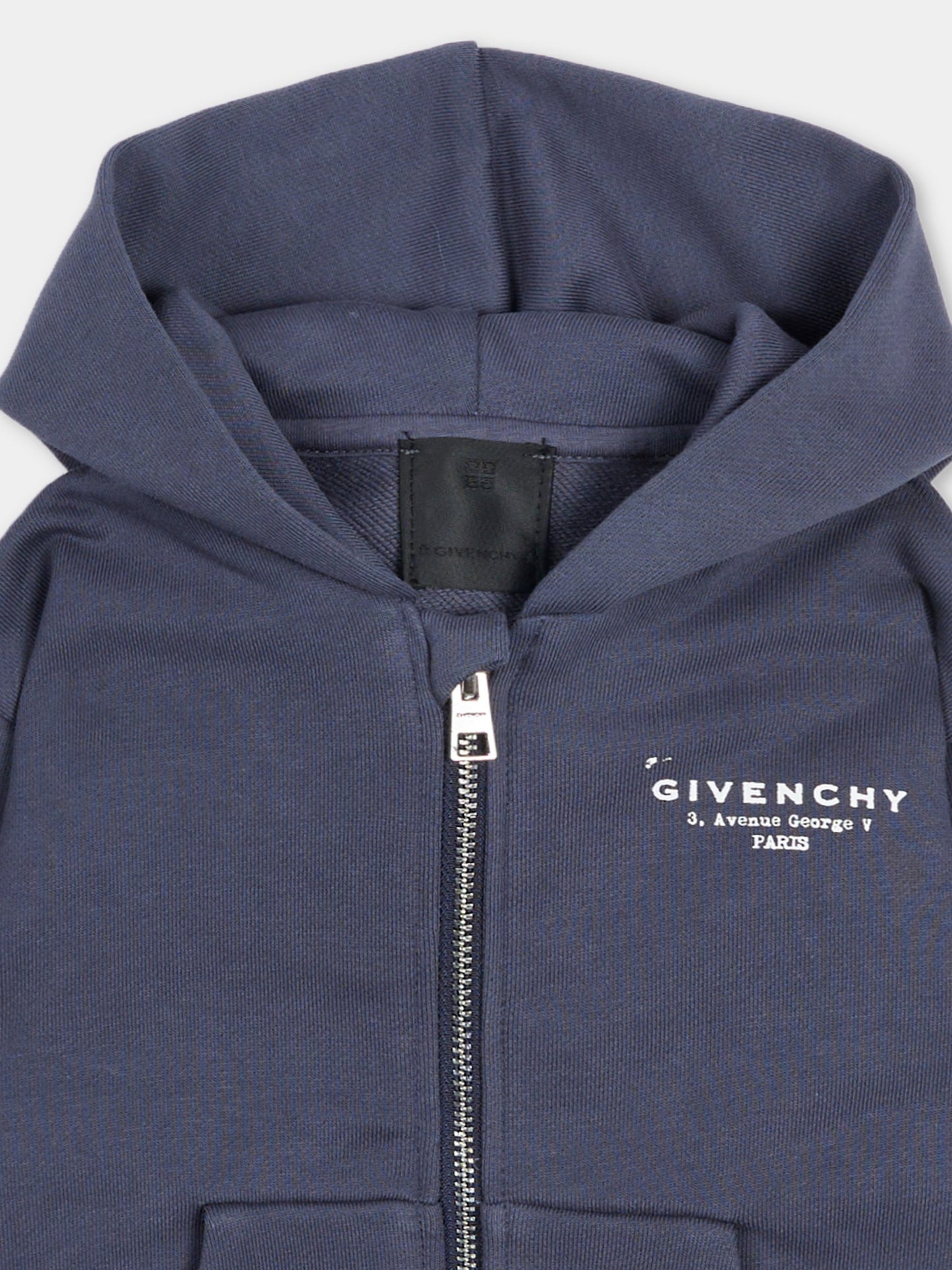 Felpa grigia per neonato con logo,Givenchy Kids,H31195 061
