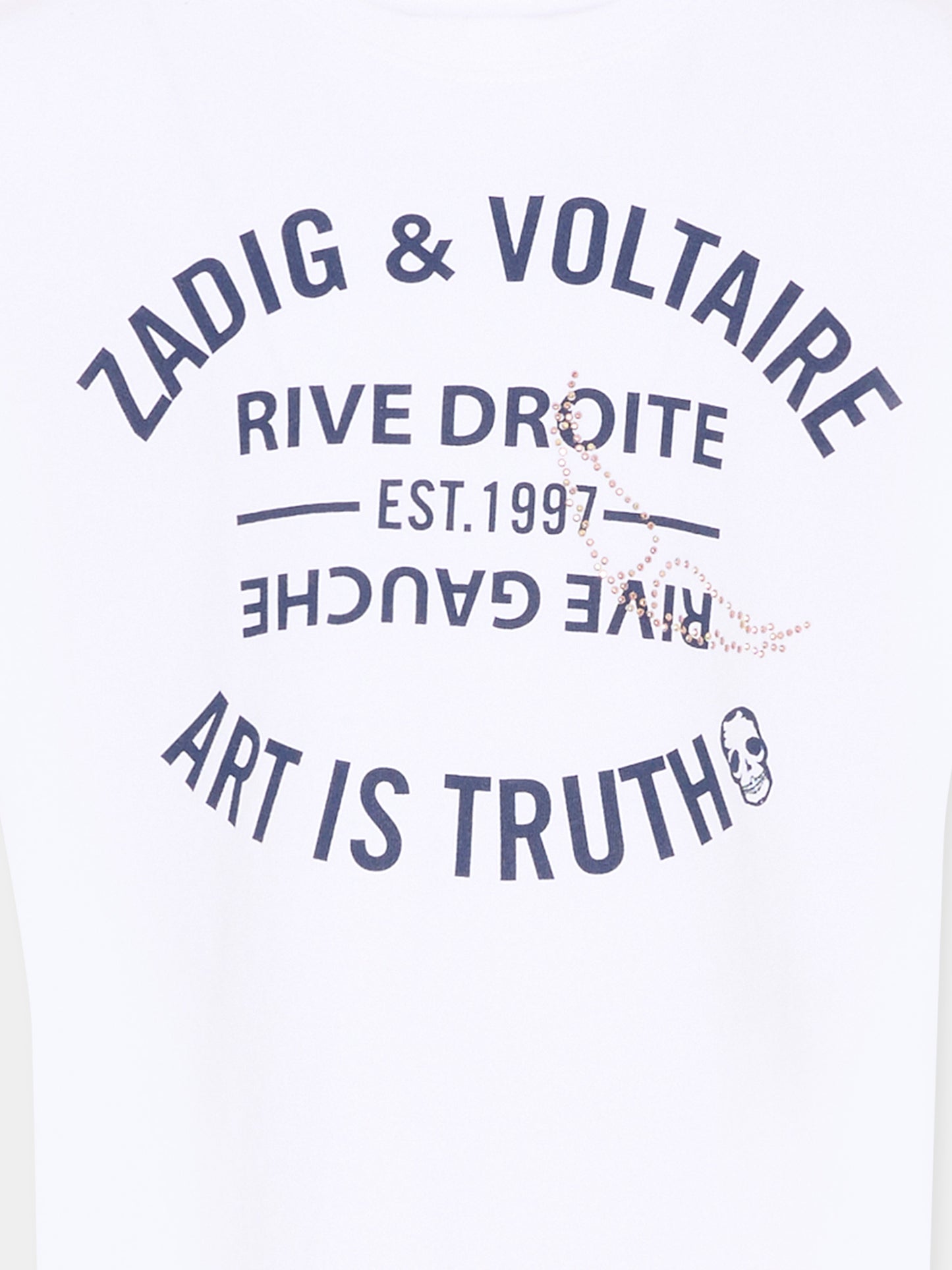 T-Shirt bianca per bambina con logo,Zadig & Voltaire Kids,X60535 10P