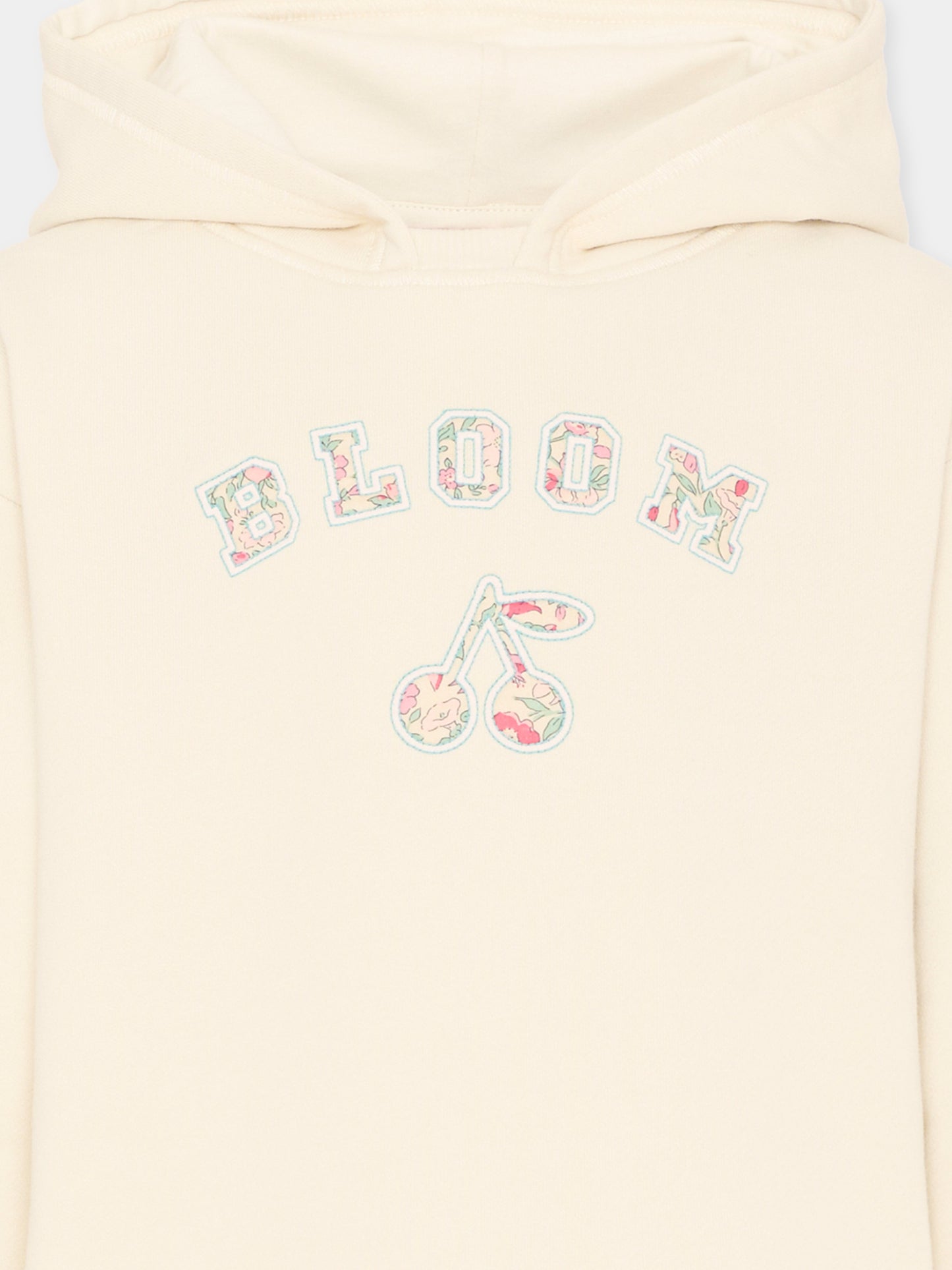 Felpa avorio per bambina con logo,Bonpoint,S06GSWK00008 108
