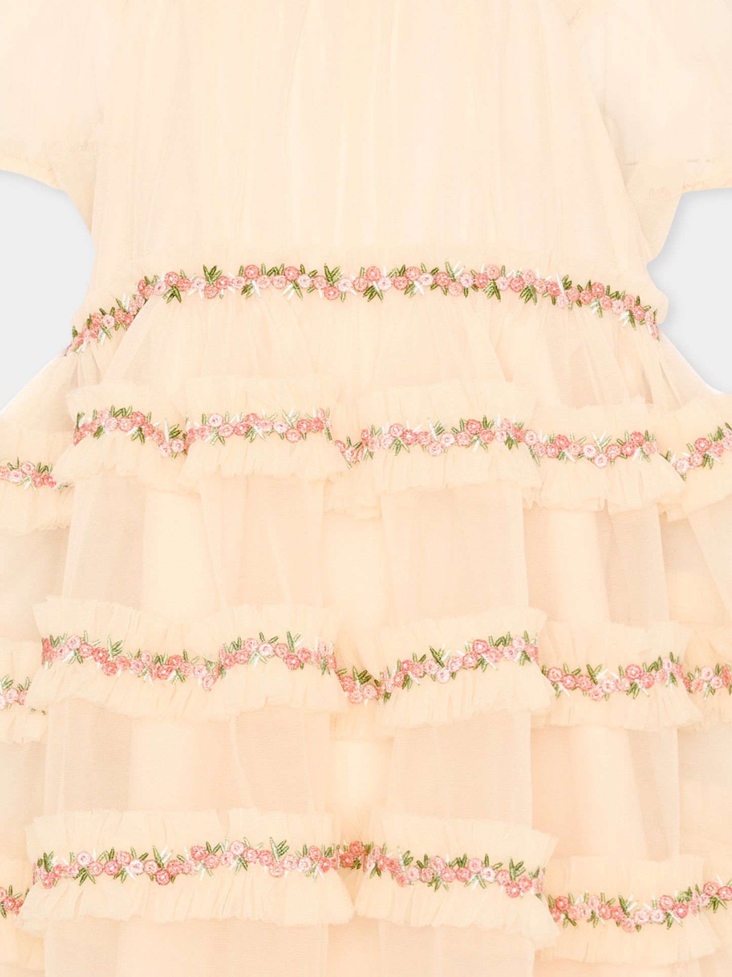 Abito avorio per bambina con ricami,Konges Sløjd,KS104871 BUTTERCREAM