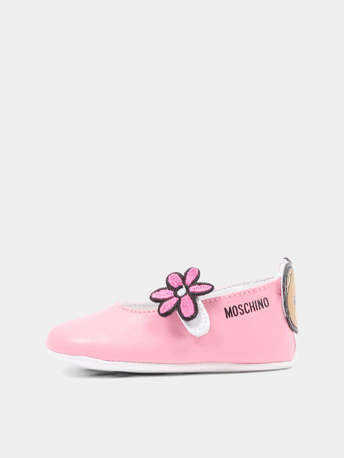 Ballerina rosa per neonata con fiore,Moschino Kids,82886 - VAR1