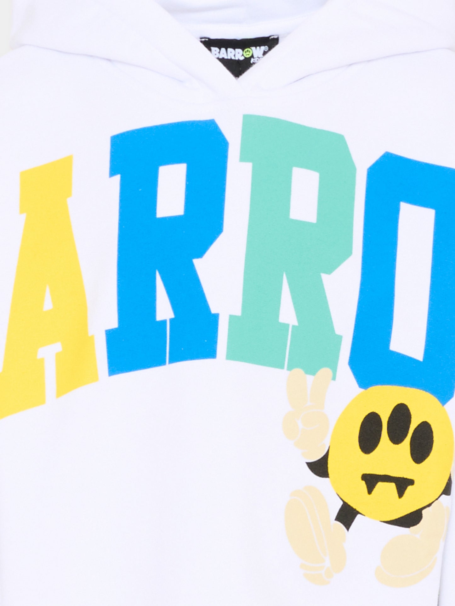 Felpa bianca Barrow per bambina stampa logo,Barrow,S6BKJGHS178 002