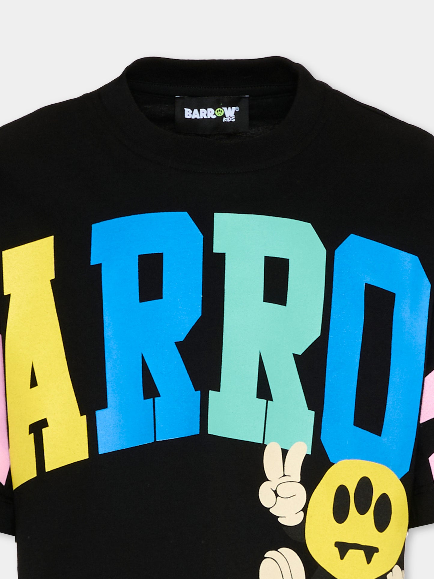 T-Shirt nera Barrow per bambina con logo,Barrow,S6BKJGTH173 110
