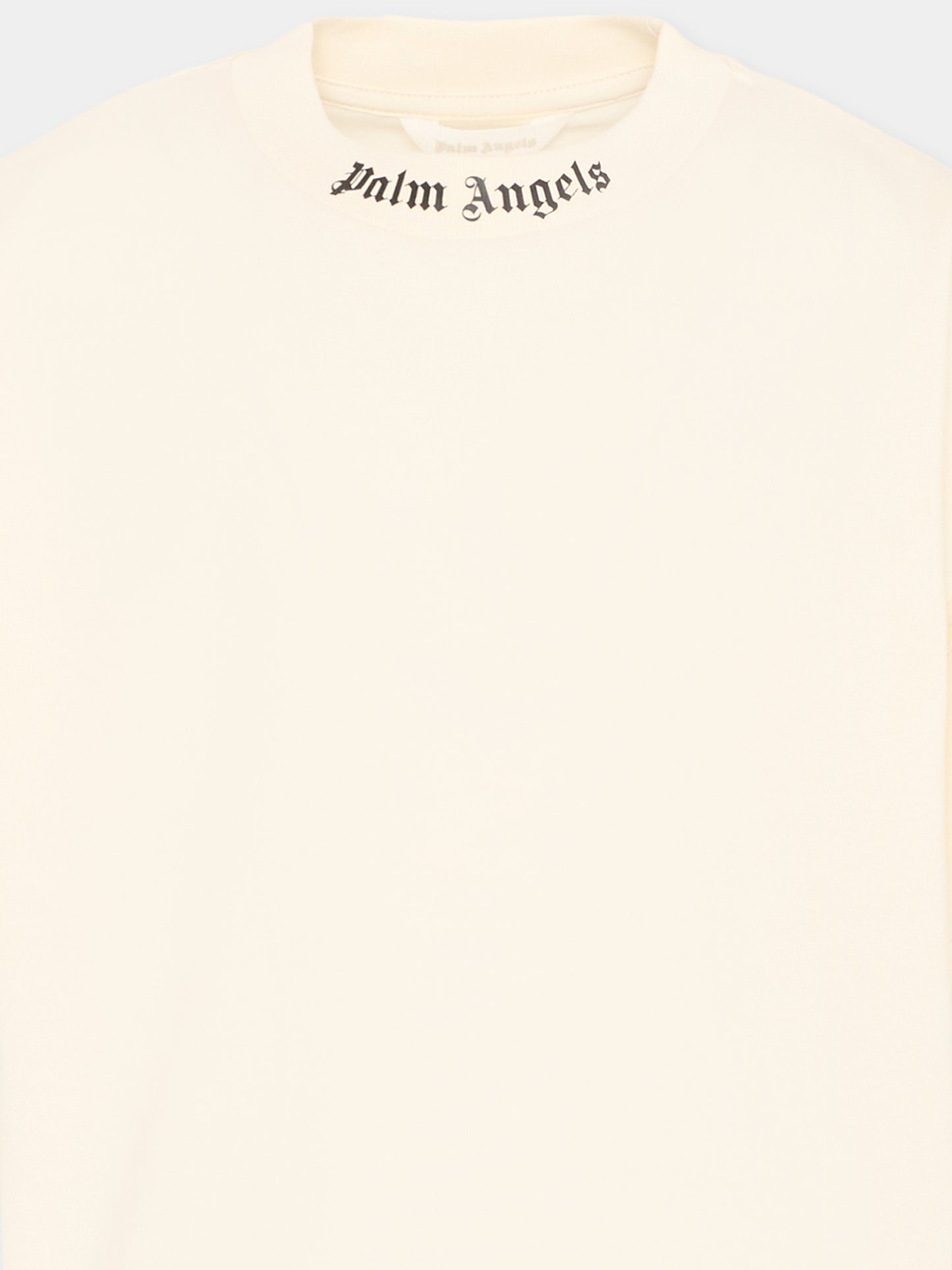 T-Shirt avorio per bambini con logo,Palm Angels,PBAA002S26JER001 002