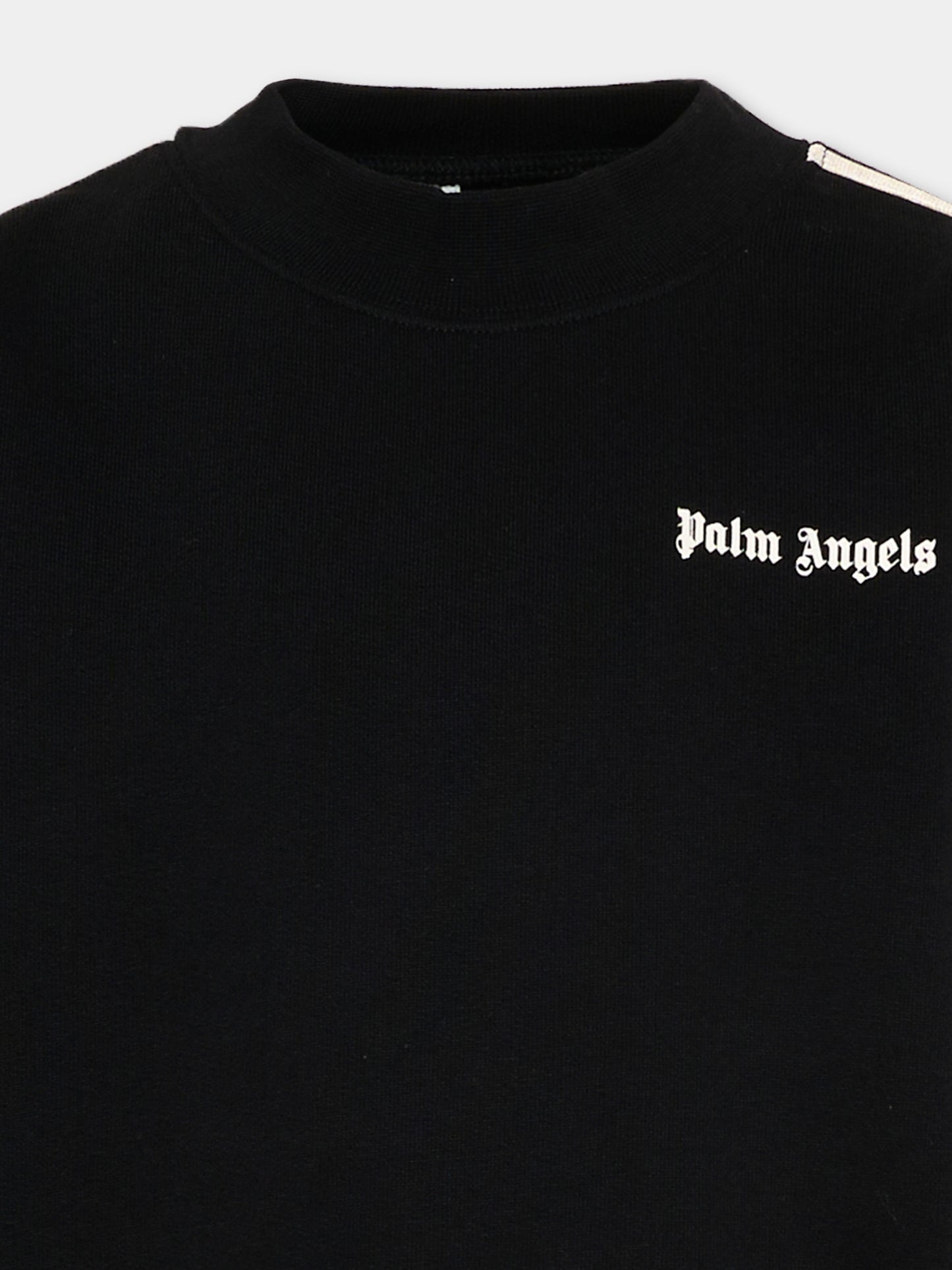 Felpa nera Palm Angels per bambini,Palm Angels,PBBA012S26FLE005 110