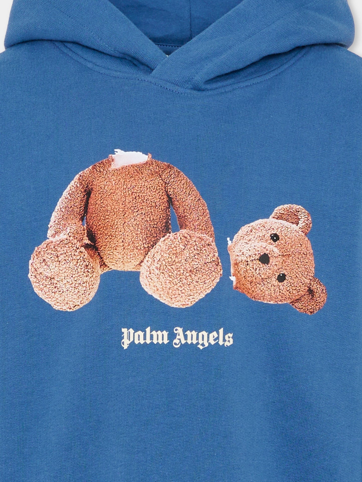 Felpa blu per bambino con Teddy Bear,Palm Angels,PBBB012S26FLE001 060