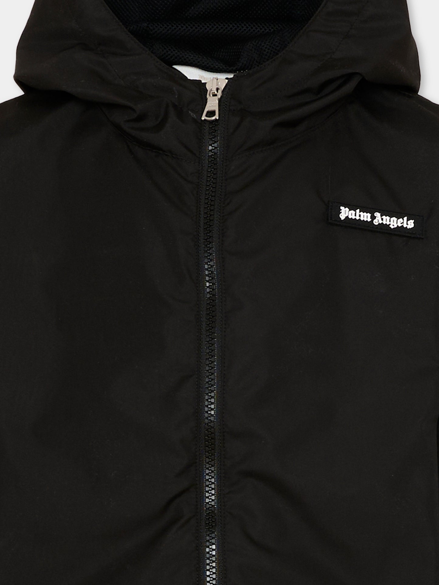 Giacche a vento nero per bambini con logo,Palm Angels,PBEB004S26FAB001 110