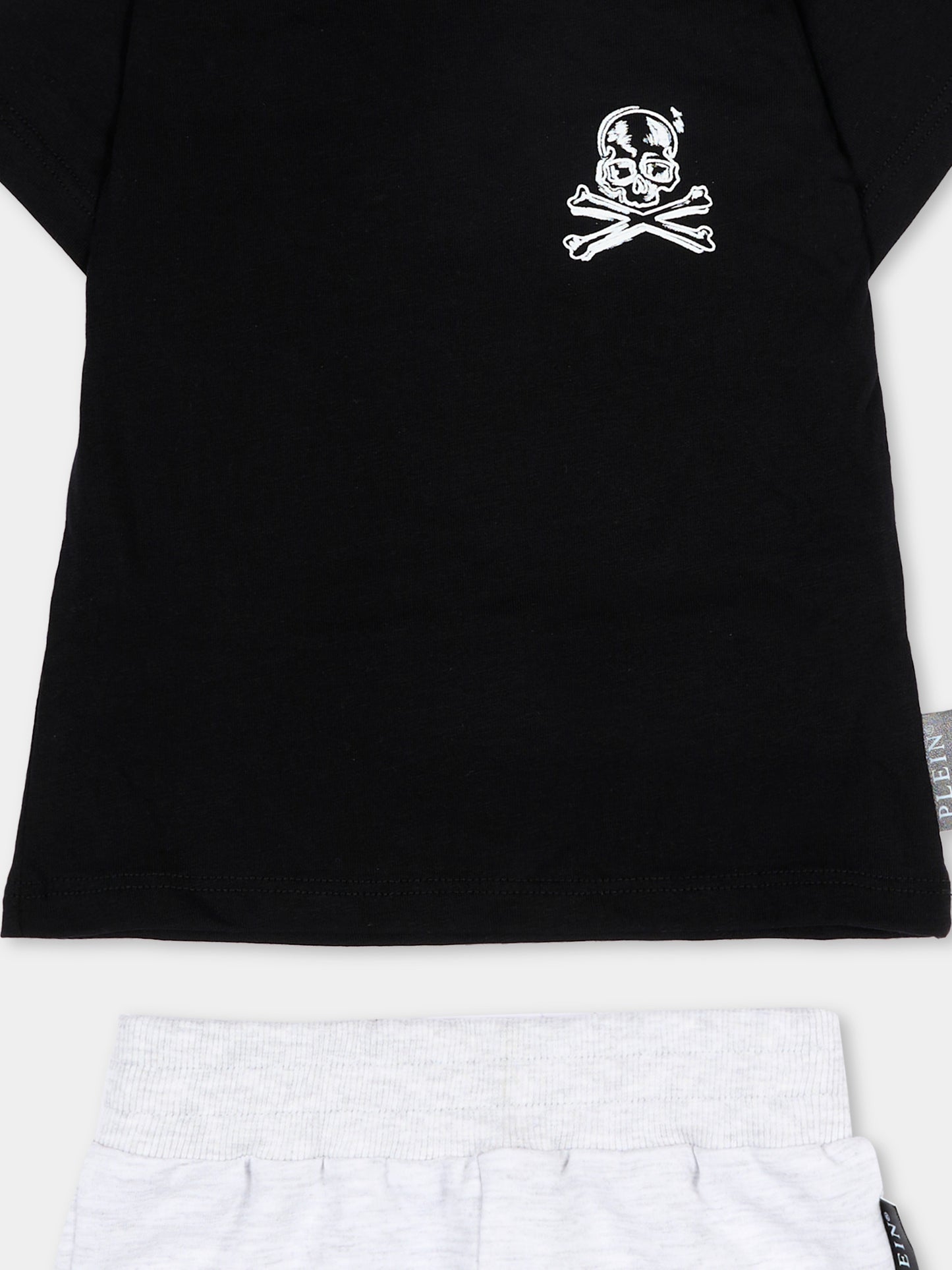 Completo sportivo nero per neonato con logo,Philipp Plein Junior,S6PHNBTS135 110