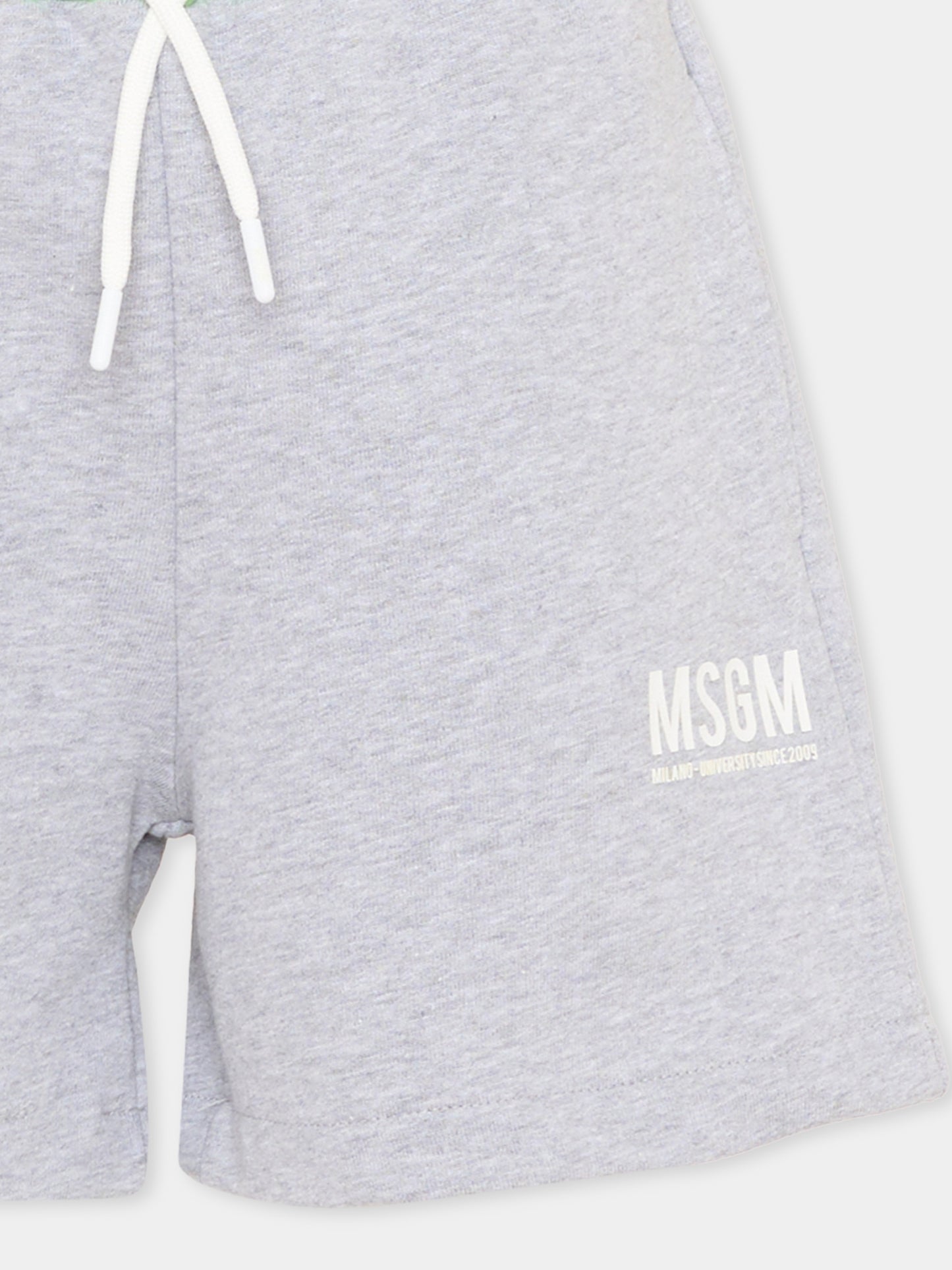 Shorts sportivi grigi per bambino con logo,Msgm Kids,S6MSJBBE052 271/01