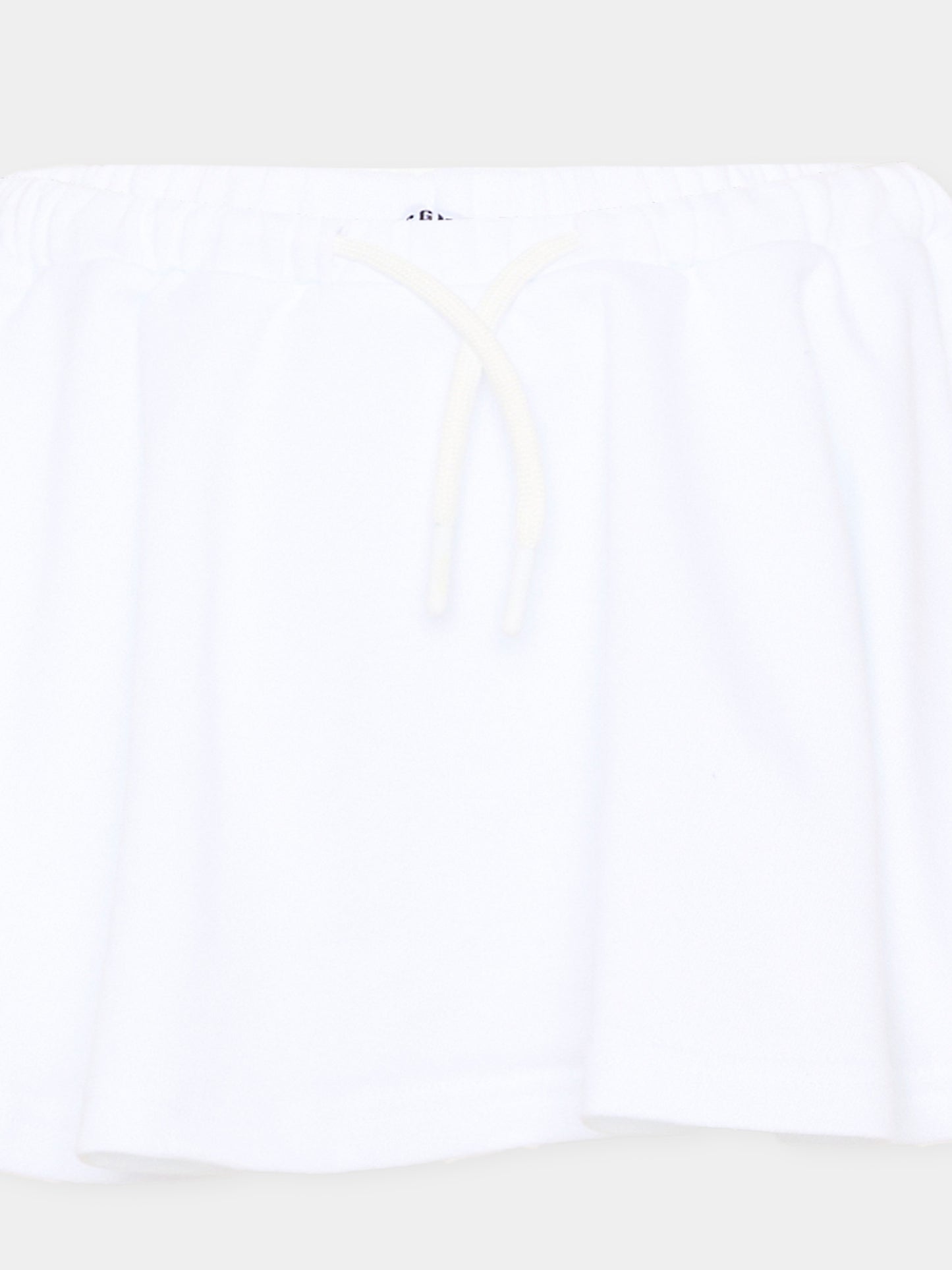 Gonna bianca per bambina con logo,Msgm Kids,S6MSJGST075 001