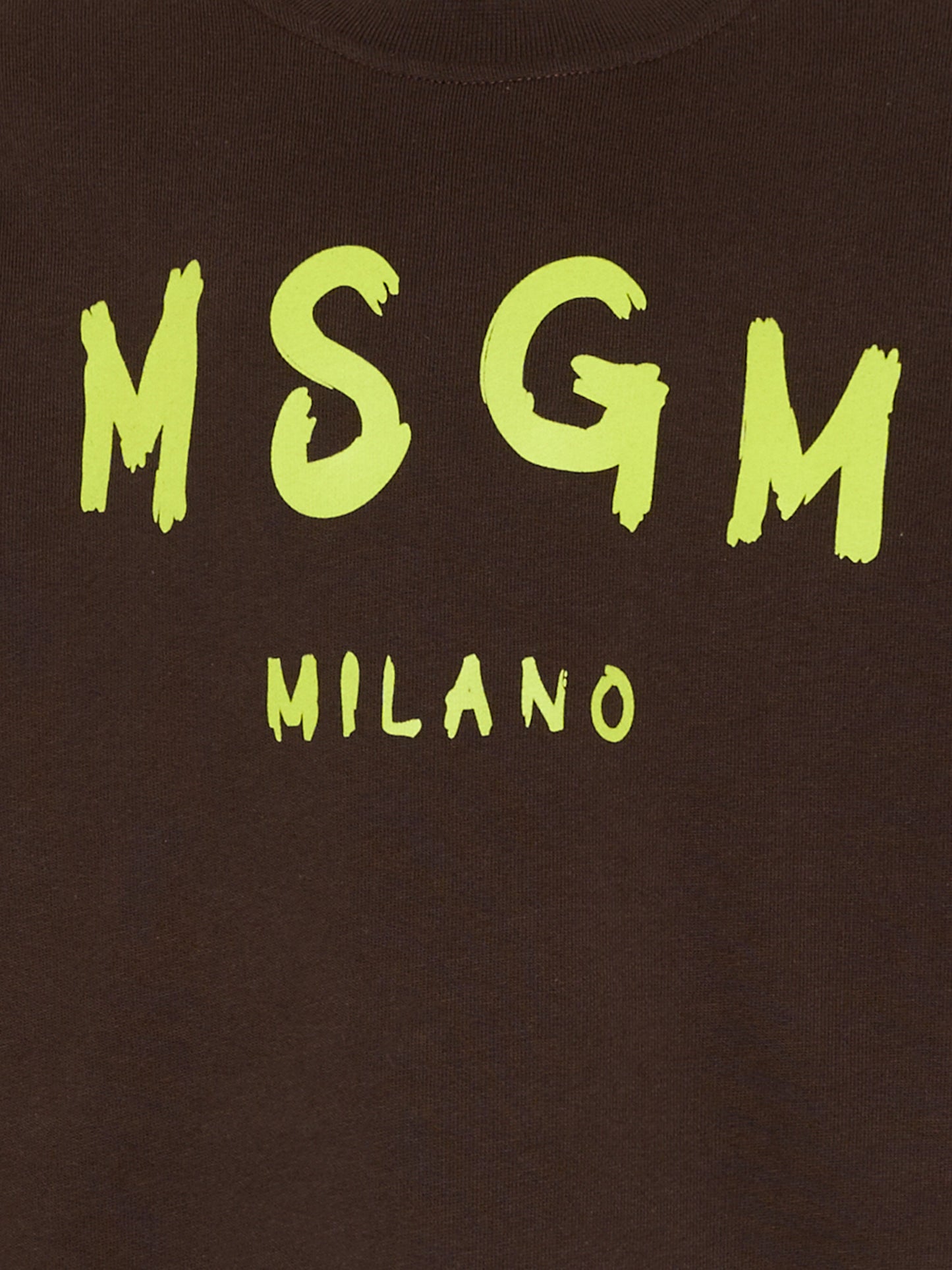 Felpa marrone per bambini con logo,Msgm Kids,S6MSJUSW007 943