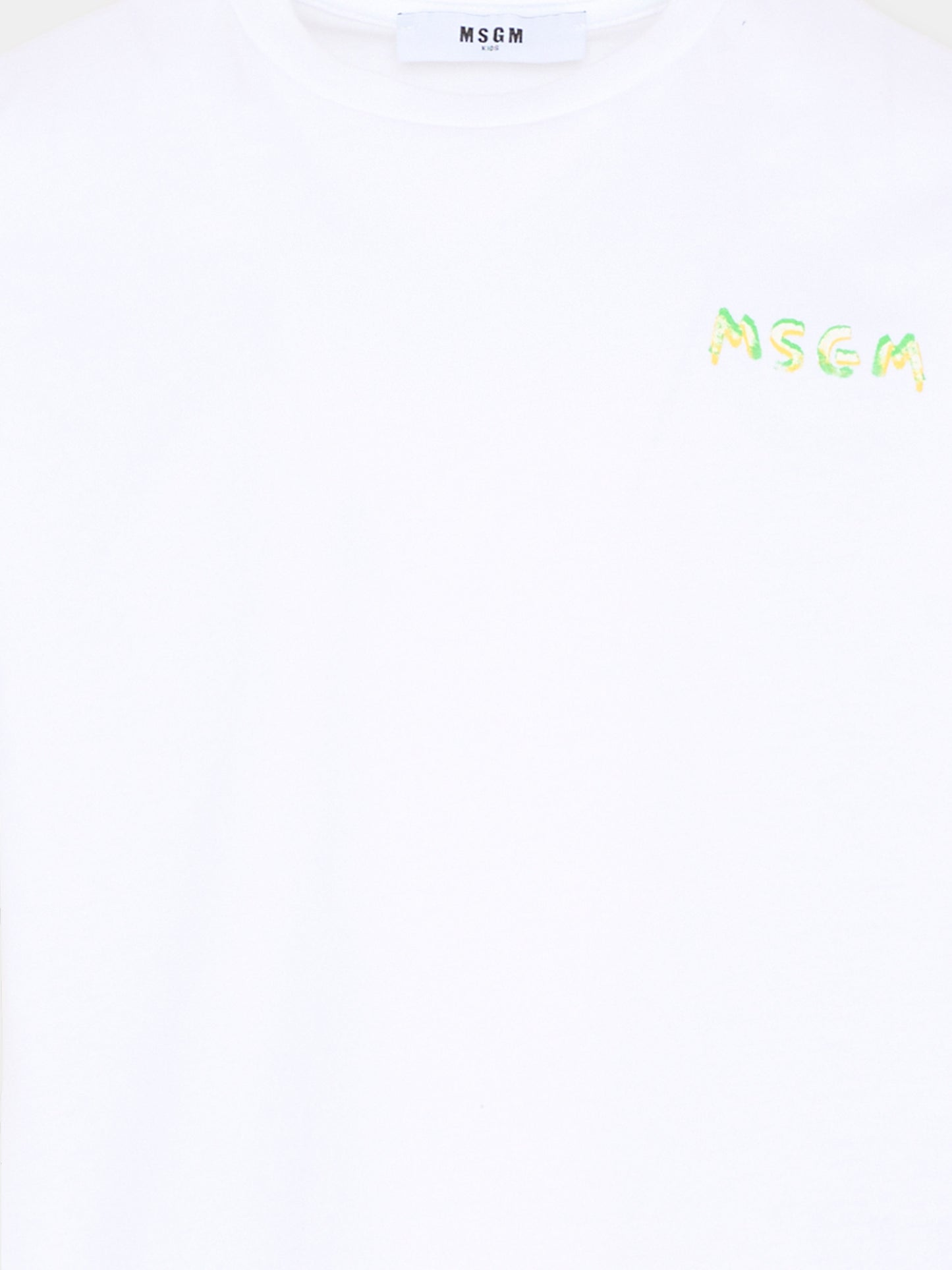 T-Shirt bianca per bambini con logo,Msgm Kids,S6MSJUTH003 001