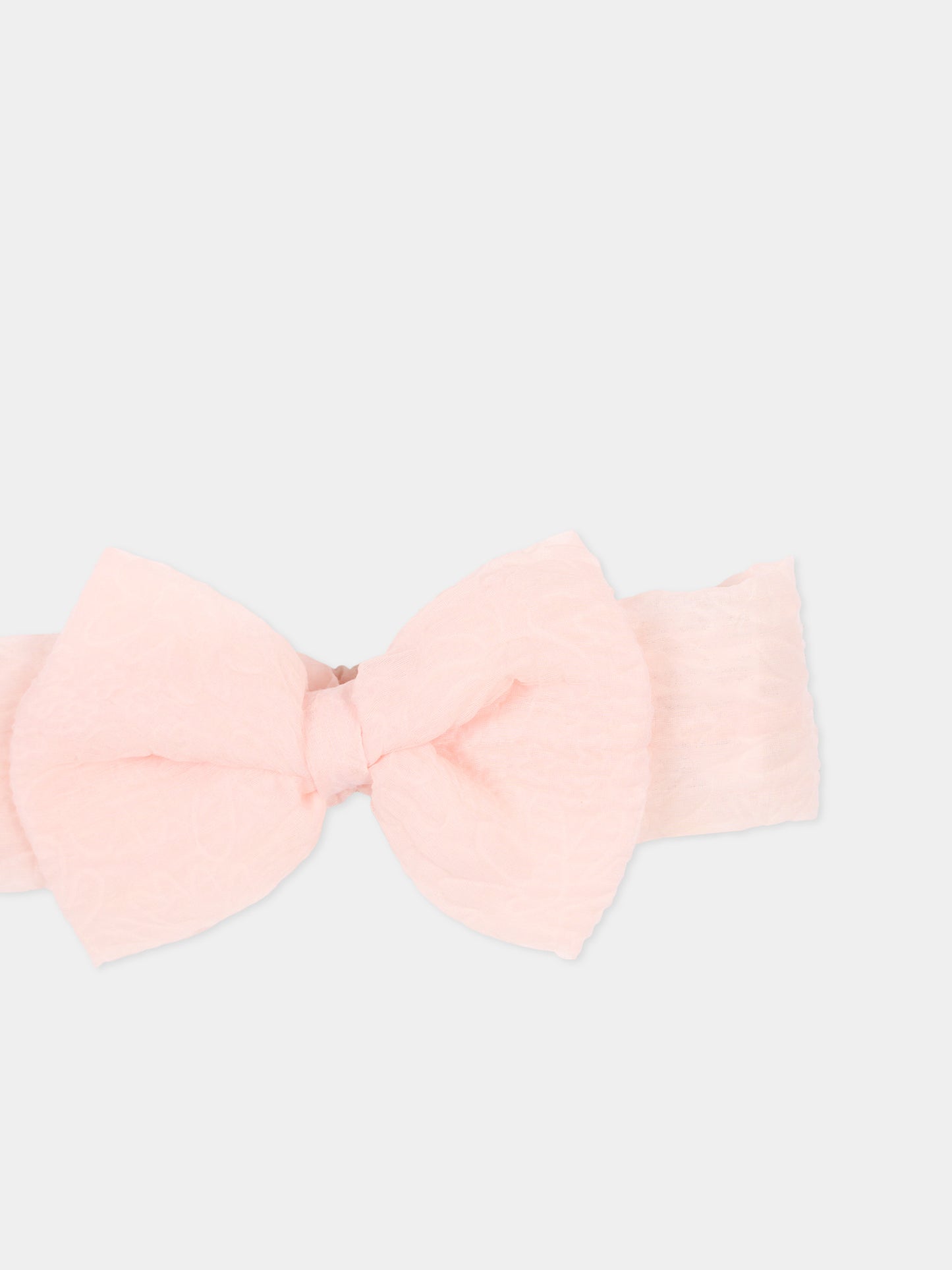 Fascia rose pour bébé fille avec nœud
