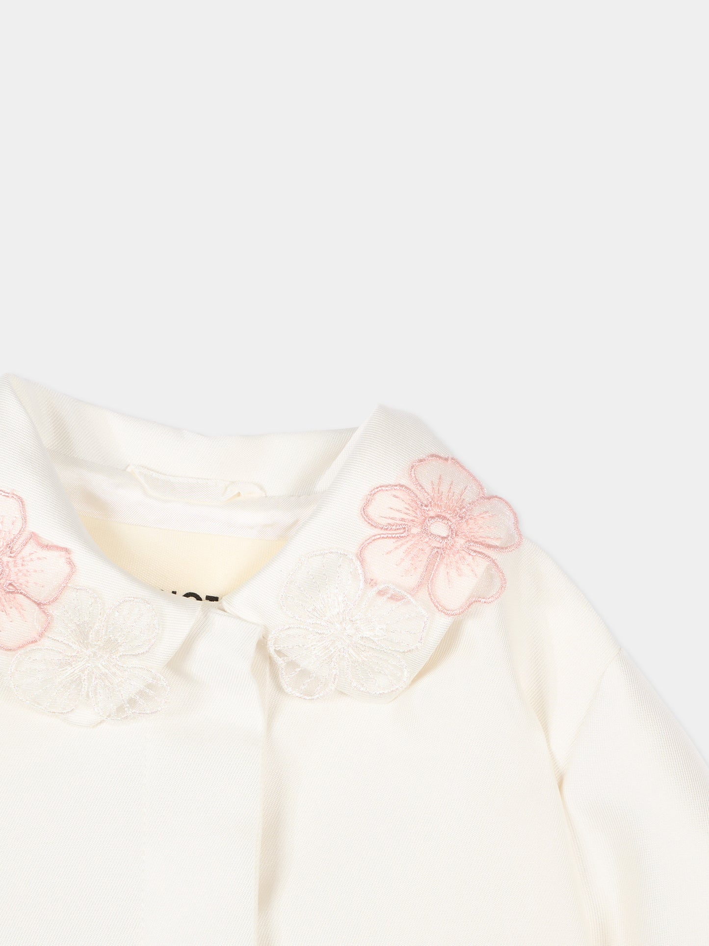 Veste ivoire pour bébé fille avec broderies