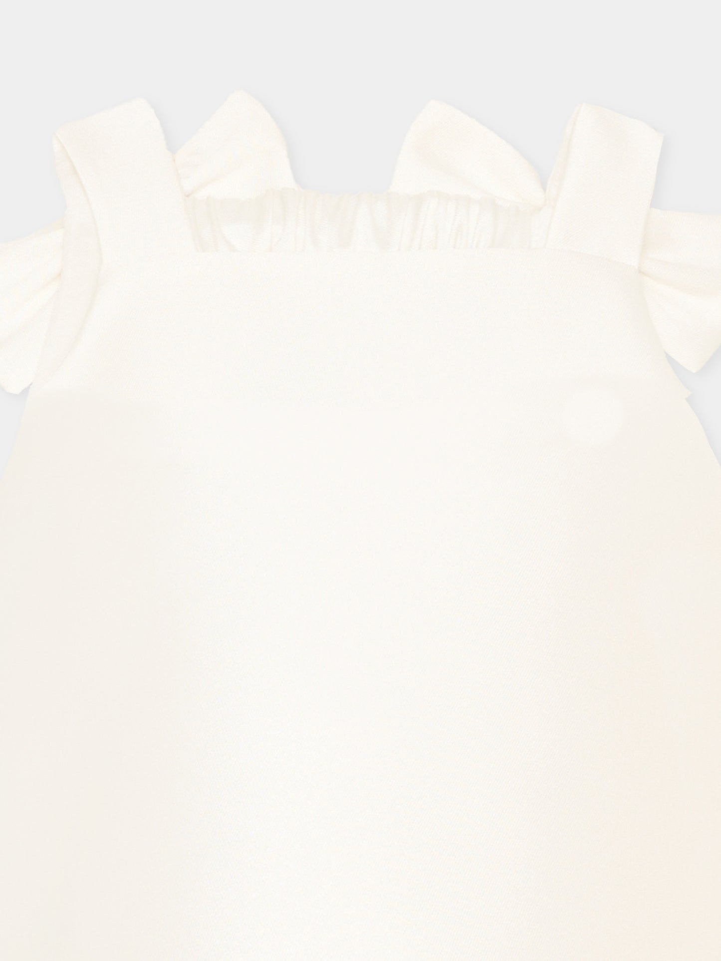 Top ivoire pour fille avec des nœuds