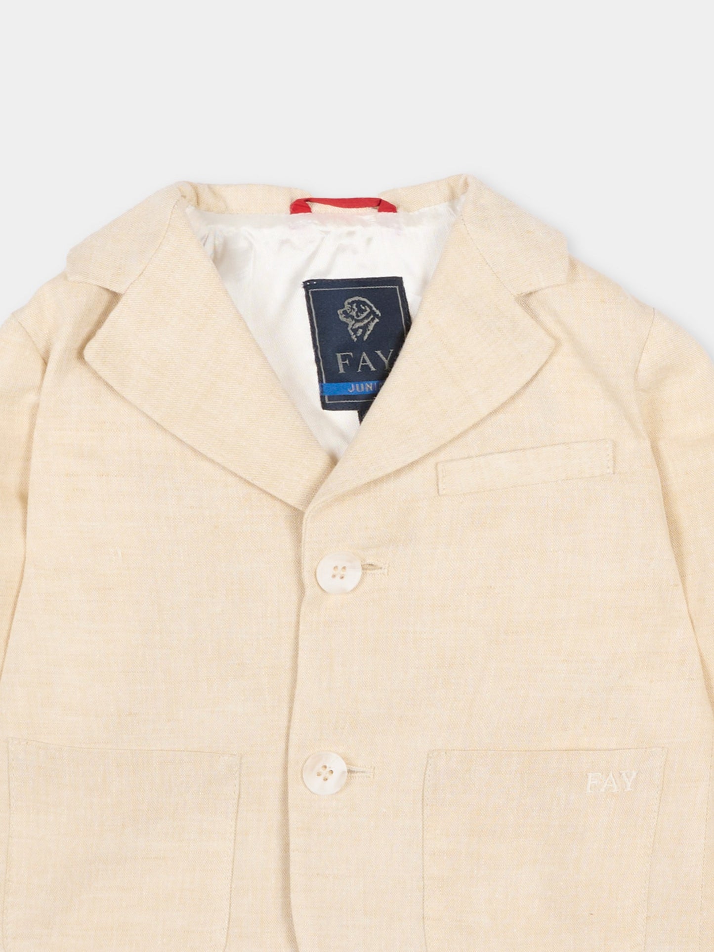 Veste beige pour bébé garçon avec logo