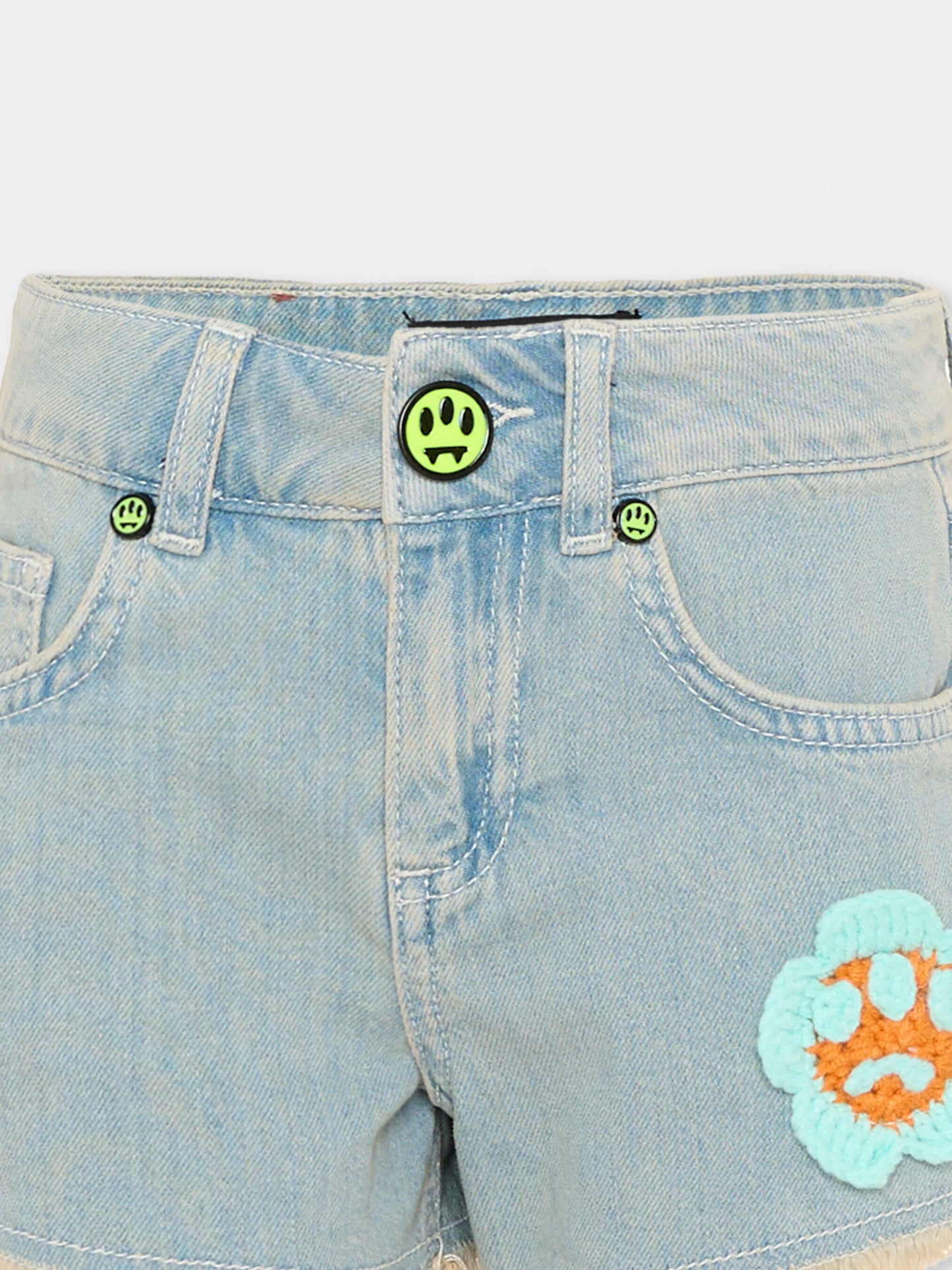 Shorts denim per bambina con patch,Barrow,S6BKJGSH113 172