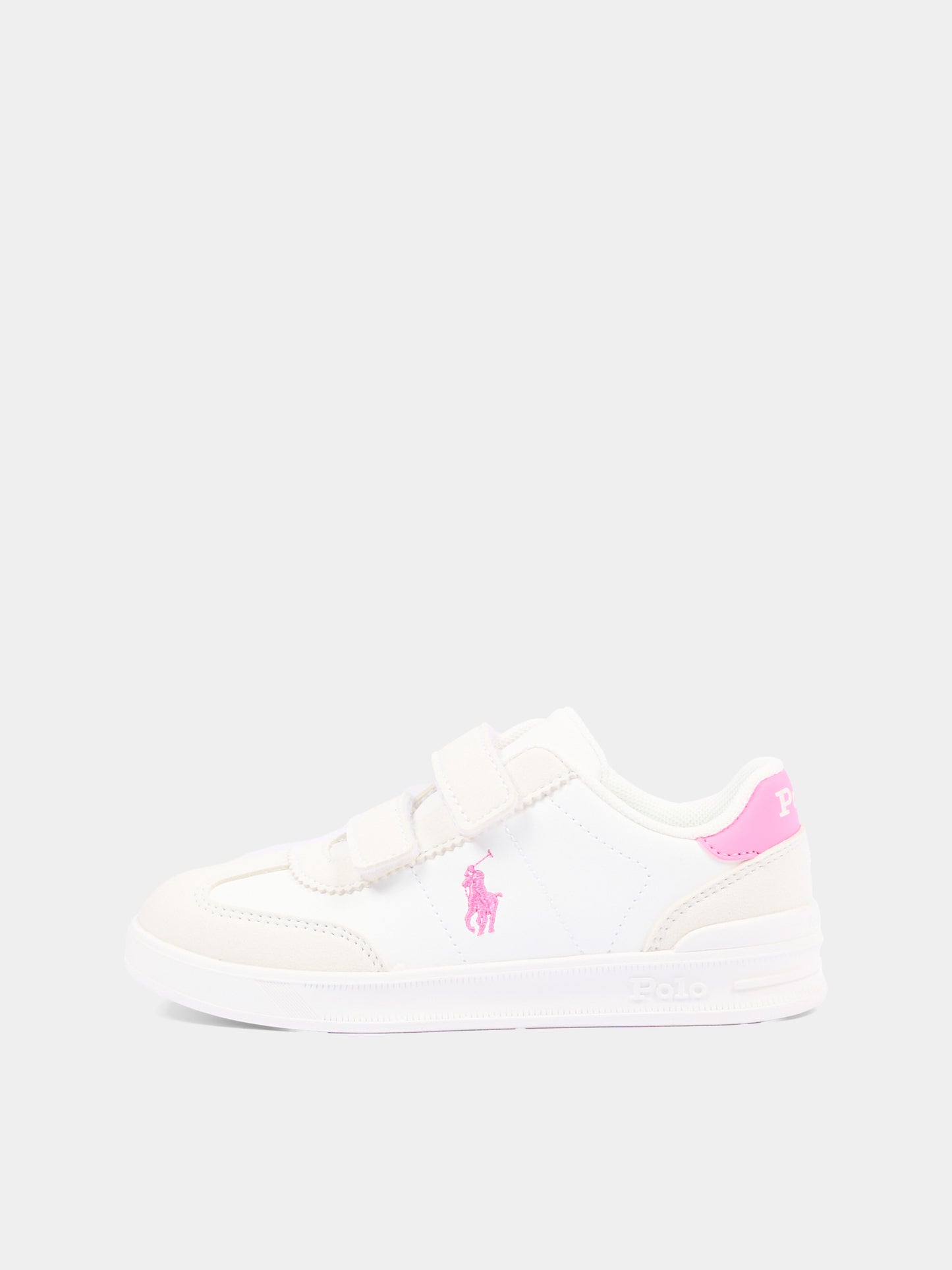 Sneakers bianche per bambina con Polo Pony,Ralph Lauren Kids,RL04997101