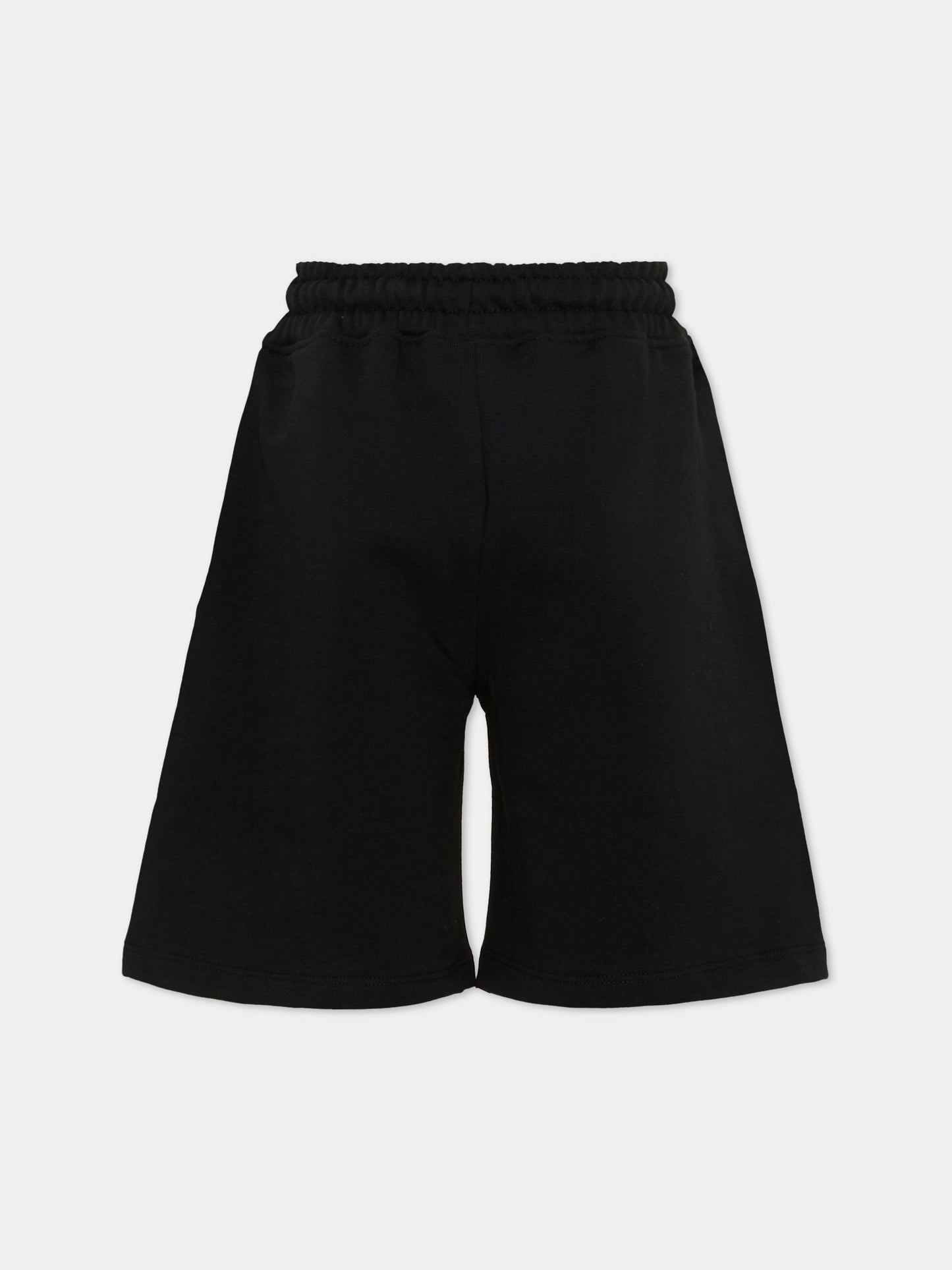 Shorts sportivi nero per bambino con logo,County Of Milan Kids,S6CMJBBE005 110