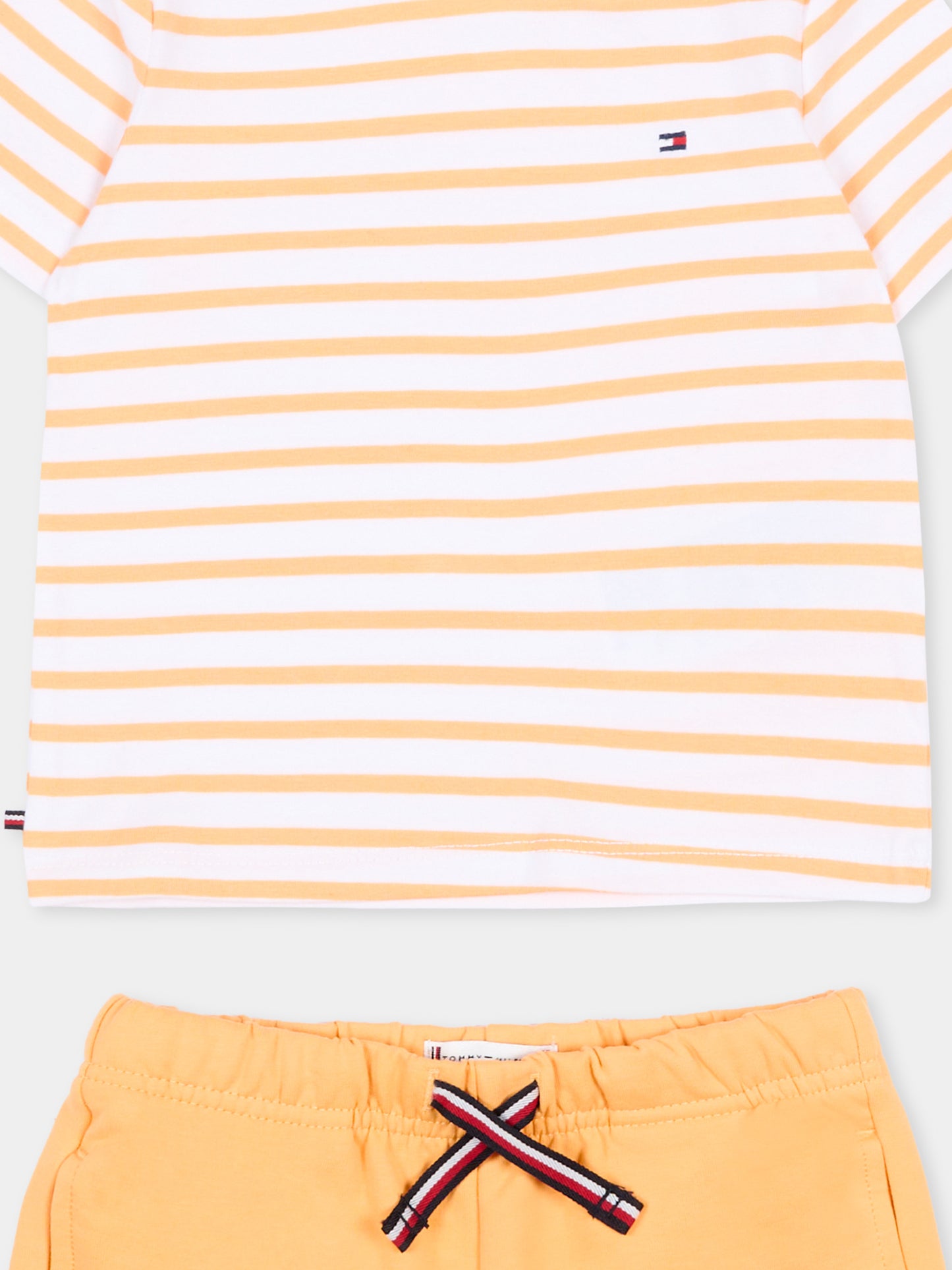 Completo sportivo arancione per neonato a righe,Tommy Hilfiger Junior,KN0KN02379 SEV