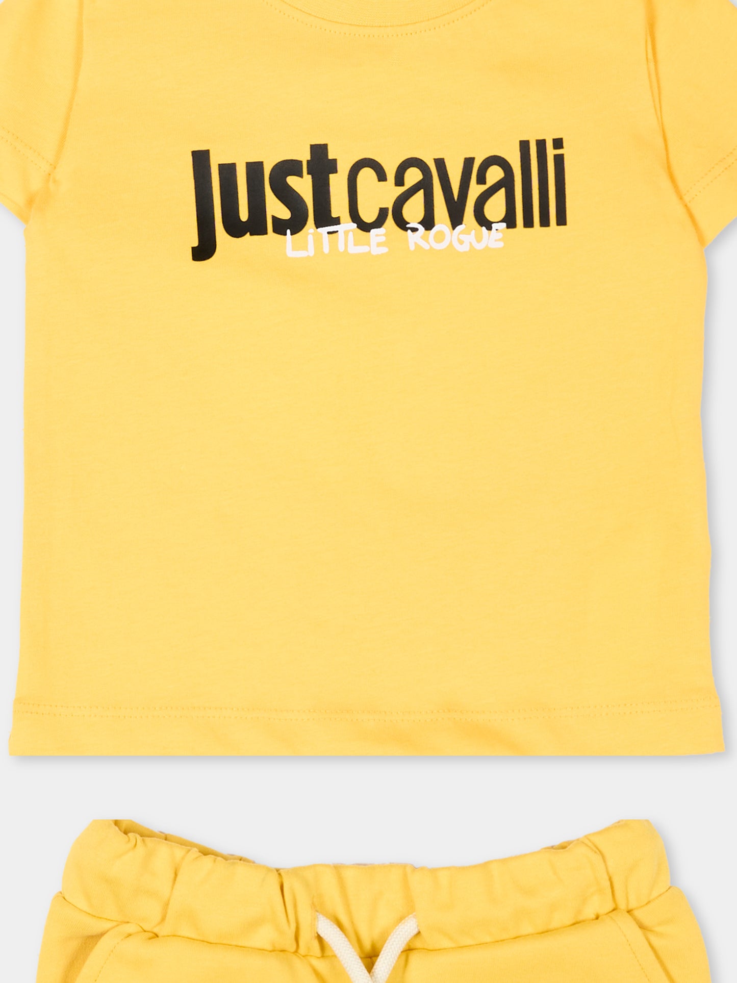 Completo sportivo giallo per neonato con logo,Just Cavalli Kids,JIP26090CJ YELLOW DAFFODIL