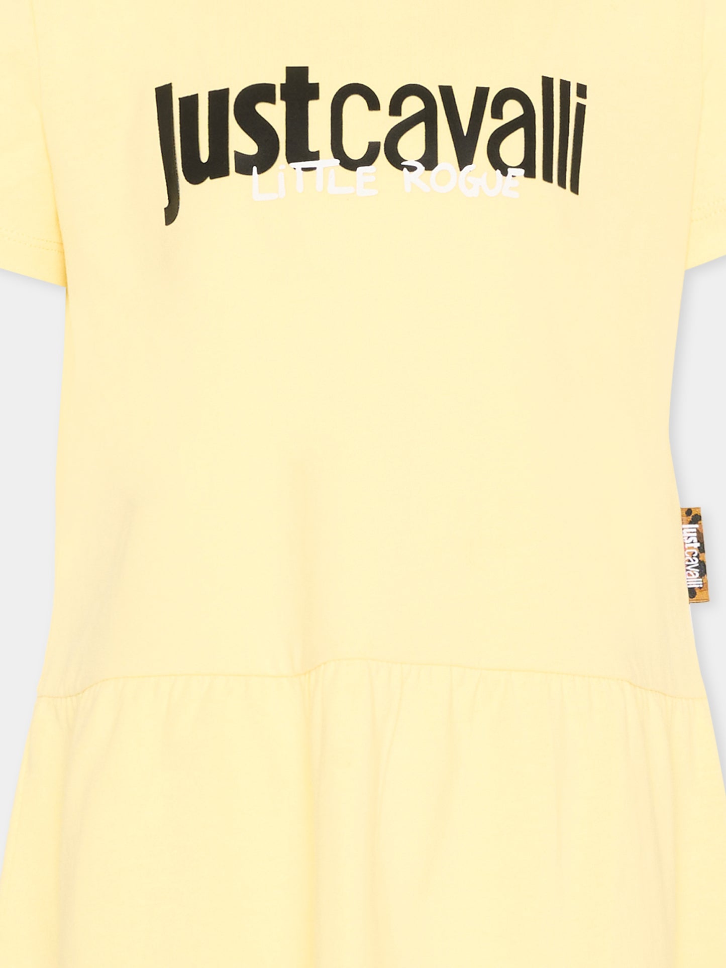 Vestito giallo per bambina con logo,Just Cavalli Kids,JIP26026VE YELLOW KISSES
