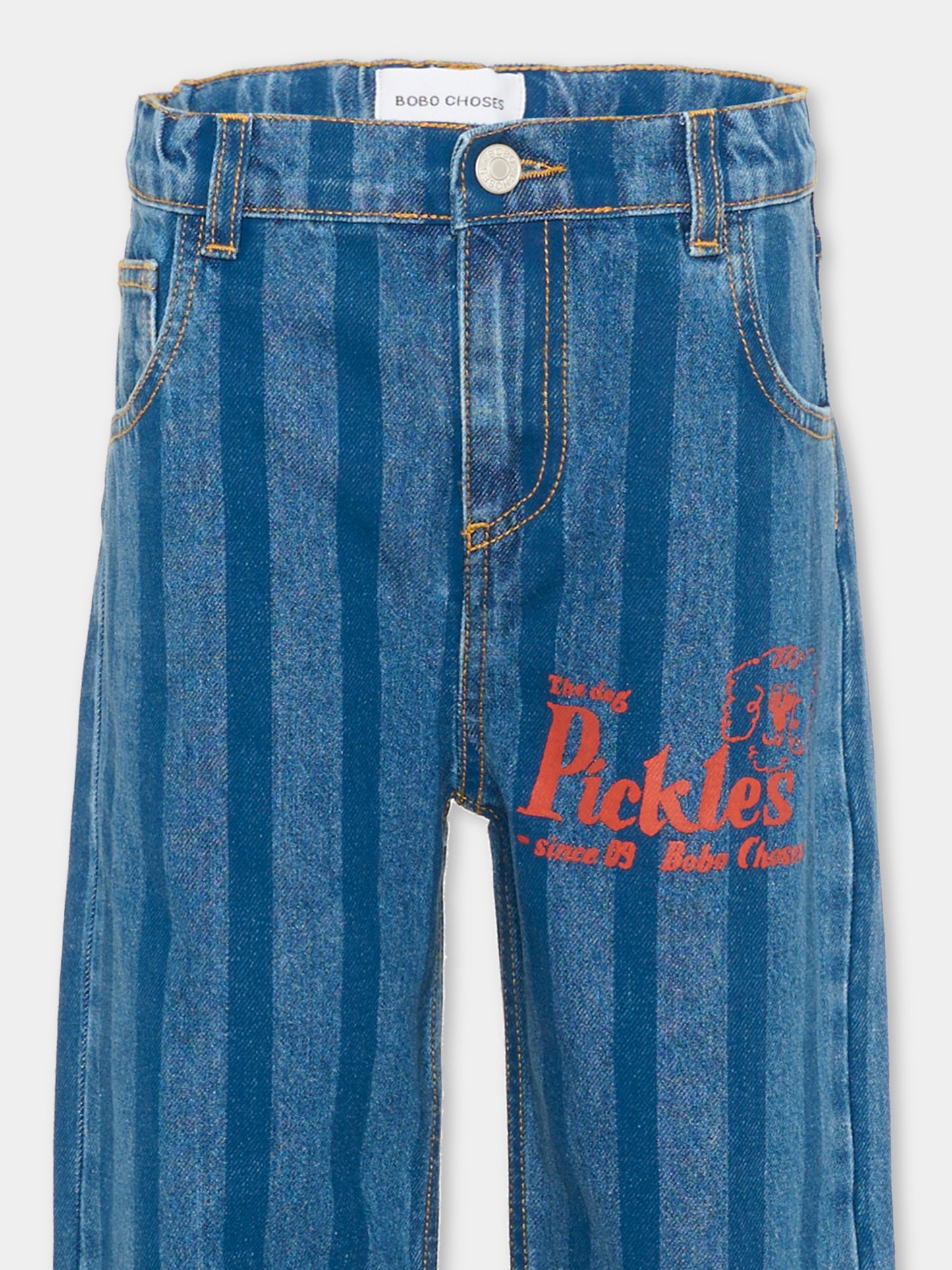Jeans denim per bambini con righe,Bobo Choses,B126AC099