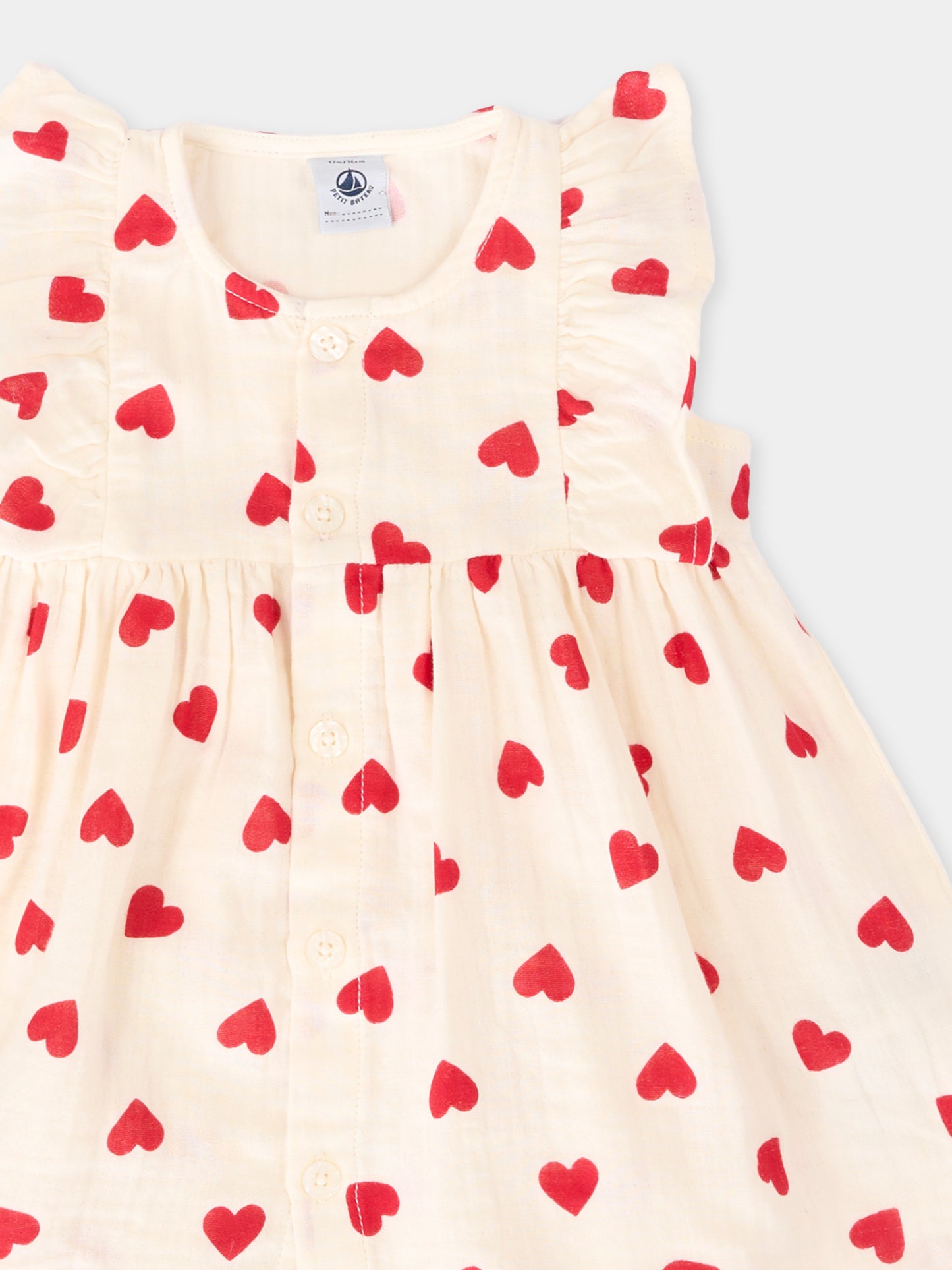 Vestito rosa per neonata con cuori,Petit Bateau,A0F18 MILK/TERKUIT 03