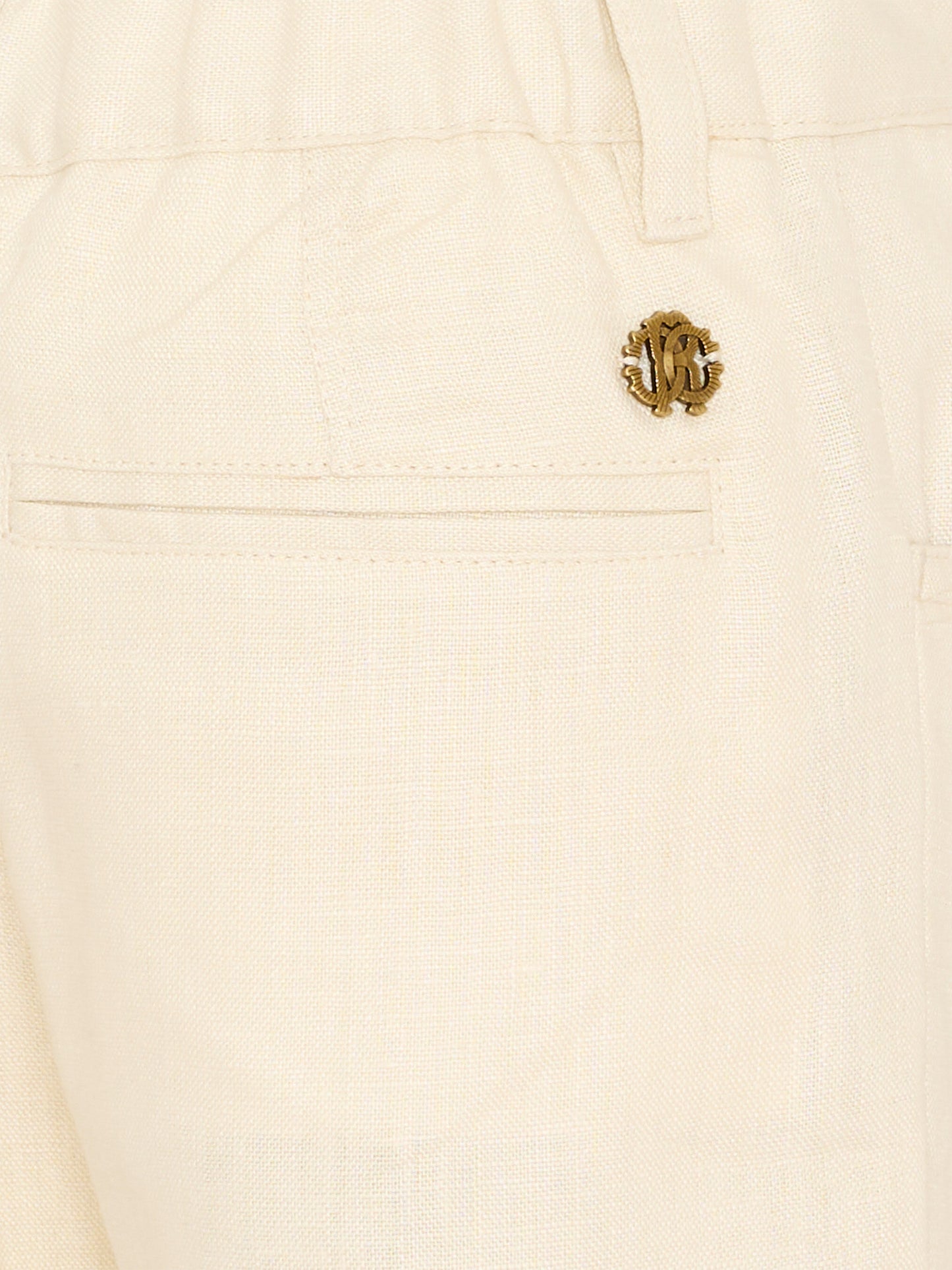Pantaloni beige per bambino con monogram,Roberto Cavalli Kids,CBP26089PA BEIGE PUTTY COLOR