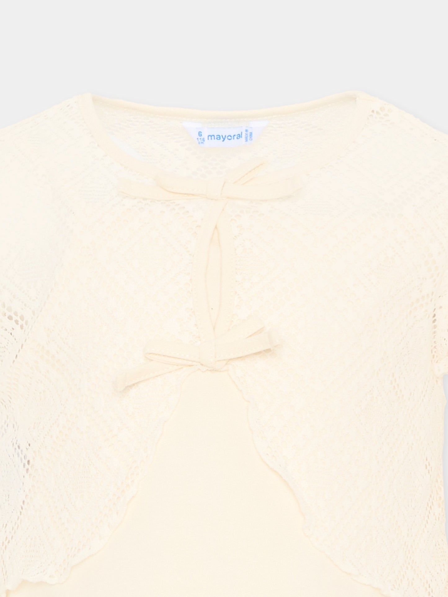 Top avorio in rete per bambina,Mayoral,3015 088
