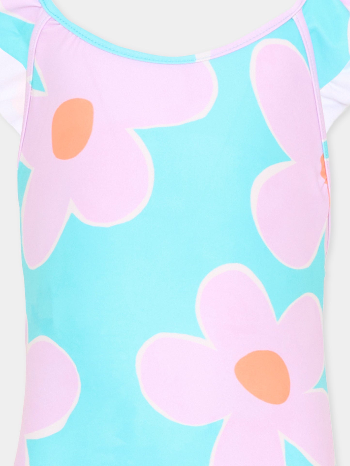 Costume intero lilla per bambina con fiori,Mayoral,3738 053