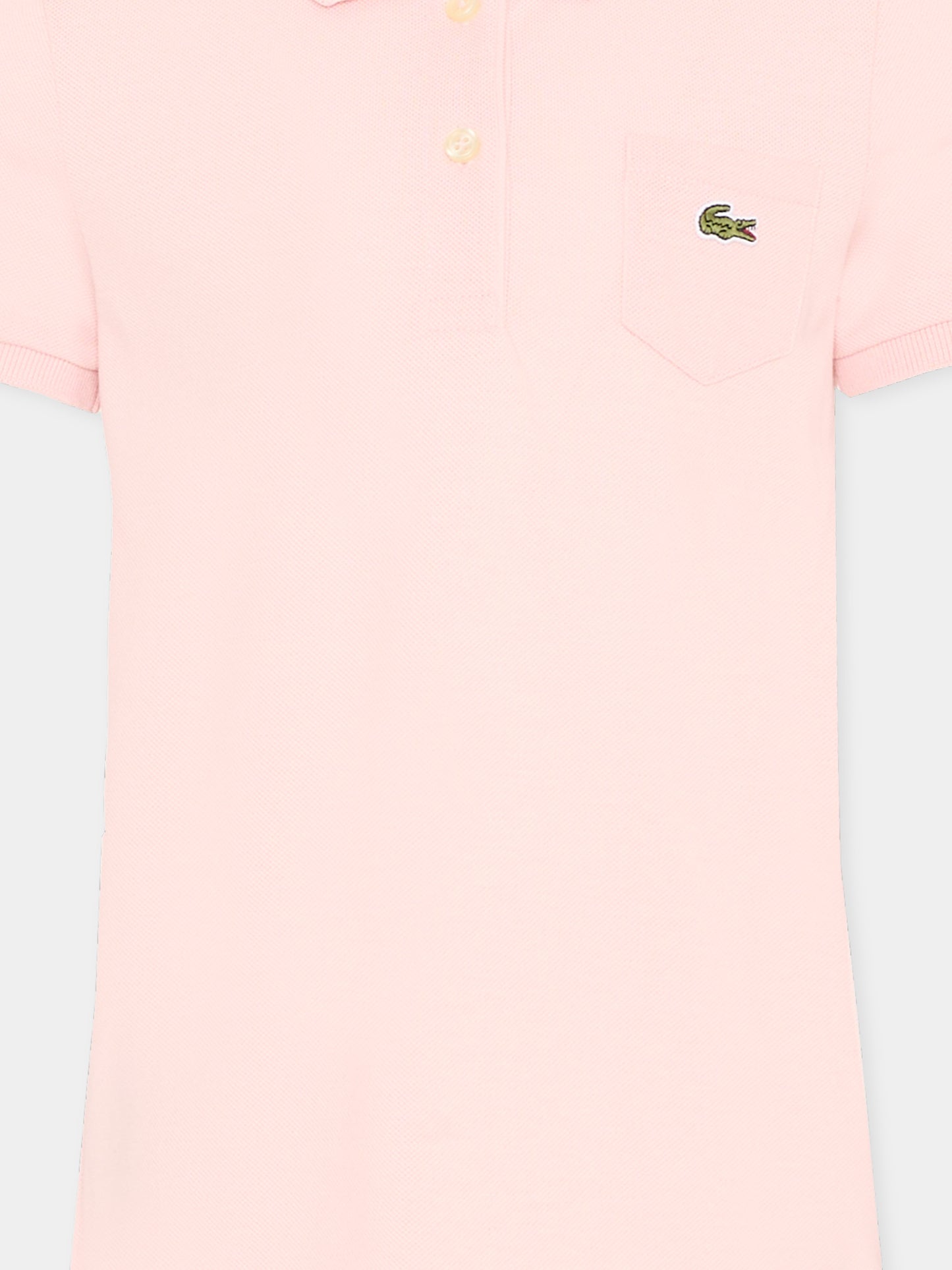Vestito rosa per bambina con logo,Lacoste,7066 AL5